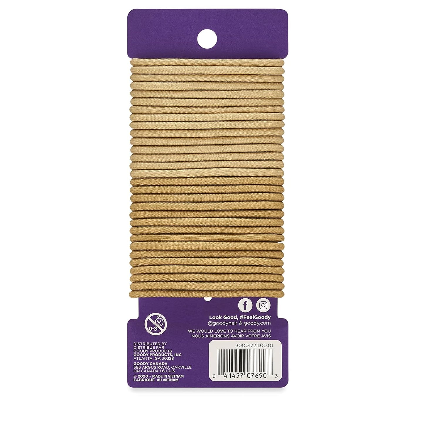 Goody Ouchless Hair Elastics – No Pull, No Breakage, Tangle-Free Hold for Thick, Curly, Coily & Textured Hair – 30 Count, Blonde, Long-Lasting Ponytail Holders for Women & Men