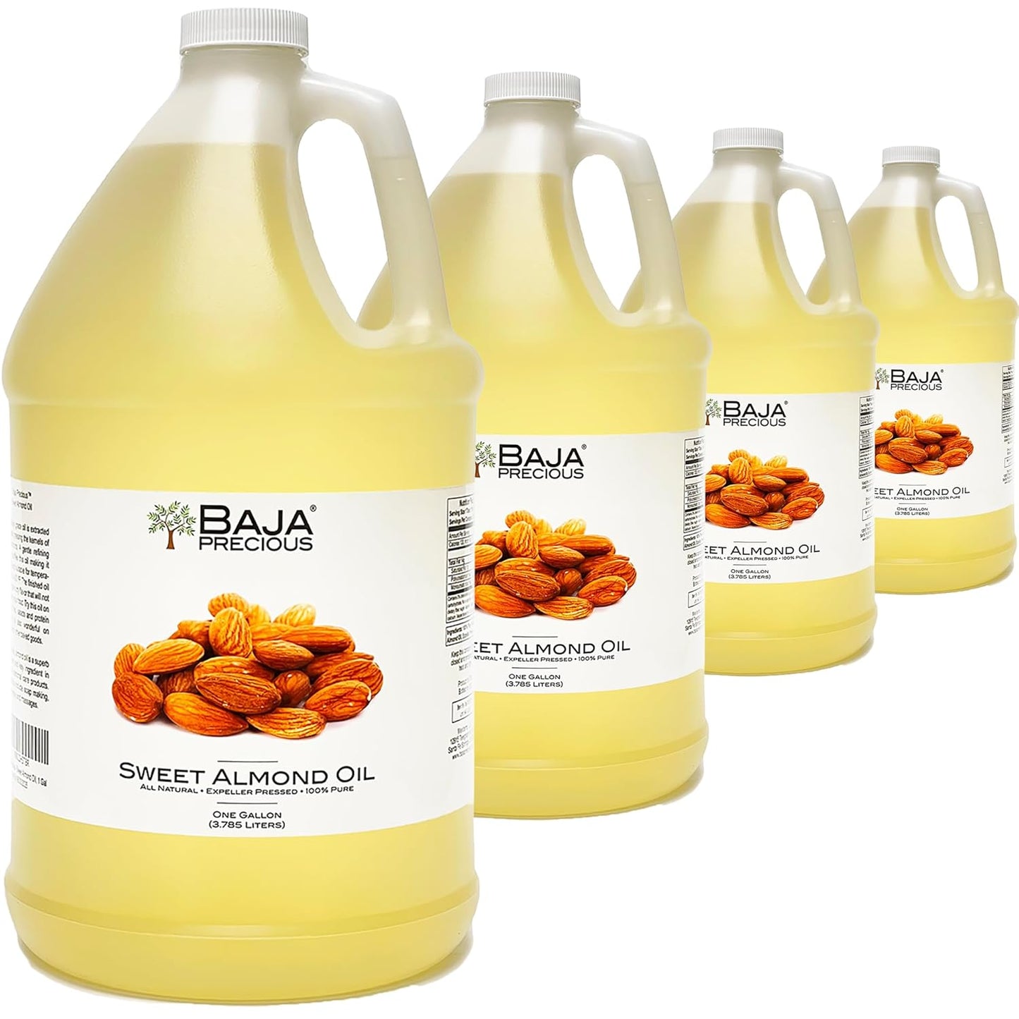 Baja Precious - Sweet Almond Oil, Case of 4 X 1 Gallon Jugs