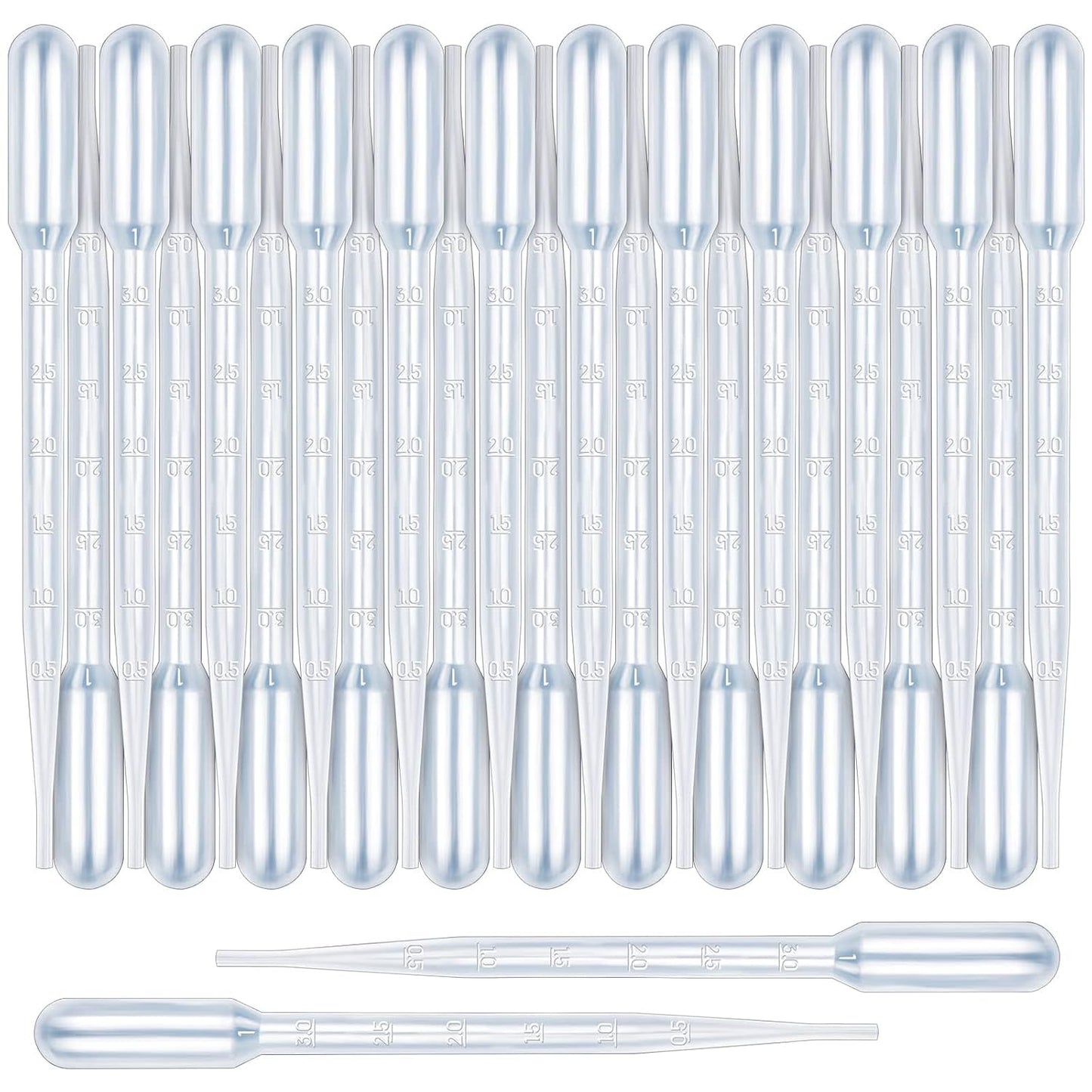Teenitor 3ML Pipettes Plastic Eye Droppers, 25PCS Plastic Transfer Pipettes for Essential Oils, Dropping Pipettes 3Ml Plastic Dropper Transfer of Liquids
