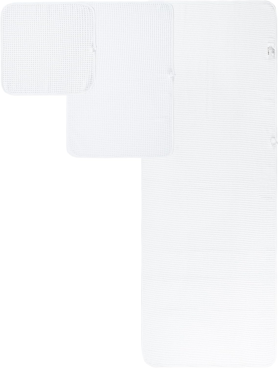 POLYTE Oversize, 60 x 30 in., Quick Dry Lint Free Microfiber Bath Towel Set, 6 Piece (Waffle Weave)