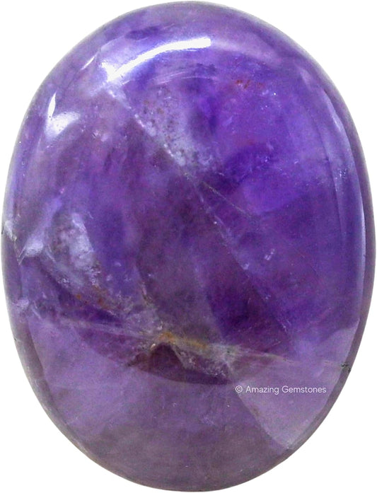 Amazing Gemstone Amethyst Crystals and Healing Stones - Large Palm Stone Crystals Piedra - Crystal for Good Luck, Balanced Positive Energy, Meditation - Unique Stocking Stuffers Gifts for Women, Men
