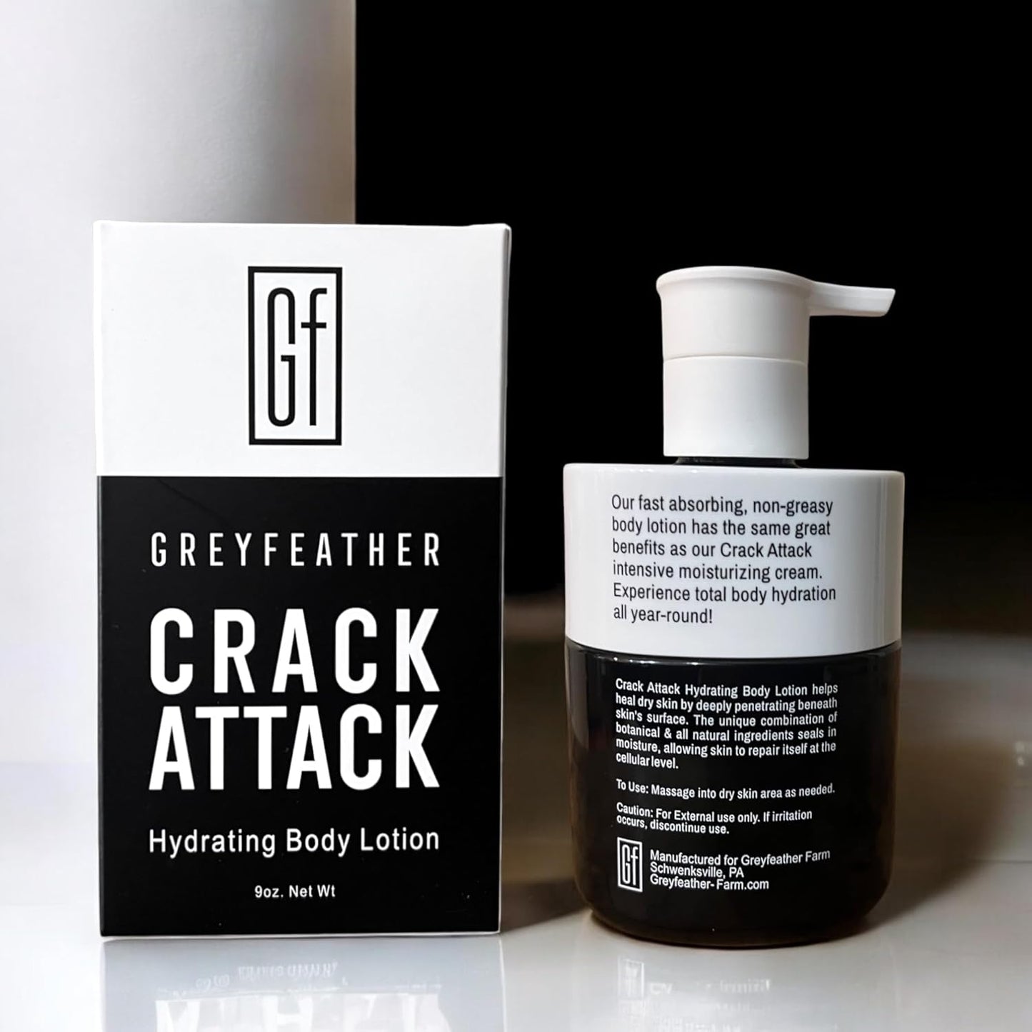 Crack Attack Hydrating Body Lotion for Dry Cracked Skin – Fast Absorbing, Mint Scented, Non-Greasy Moisturizer with Aloe, Shea Butter, Emu Oil, Tamanu – Heals Hands, Feet, Elbows, Full Body Repair