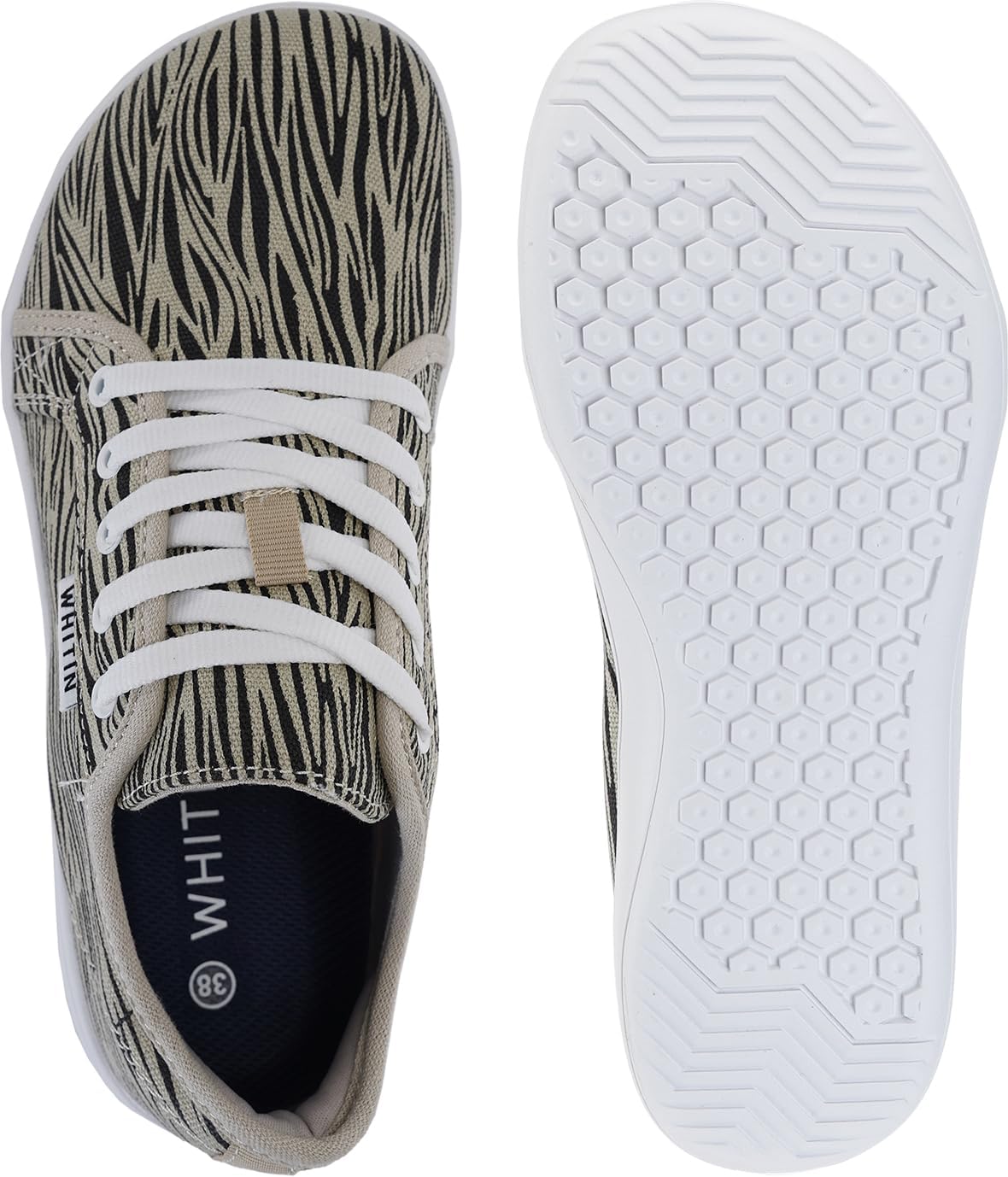 WHITIN Women's Canvas Barefoot Shoes | Wide Width Minimalist Sneakers | Classic Fit Low Top