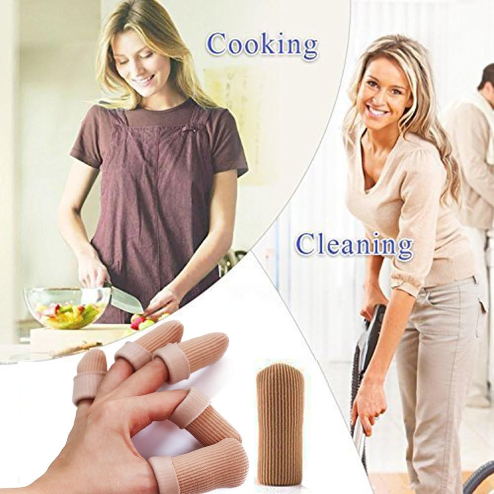 ERGOfoot 6 Pack Toe Caps Close Finger Toe Sleeve Tubes Toe Protectors Gel Rubbing Tube to Prevent Bunions, Hammertoes, Callus, Corn, Blisters(Diameter 1.5cm)