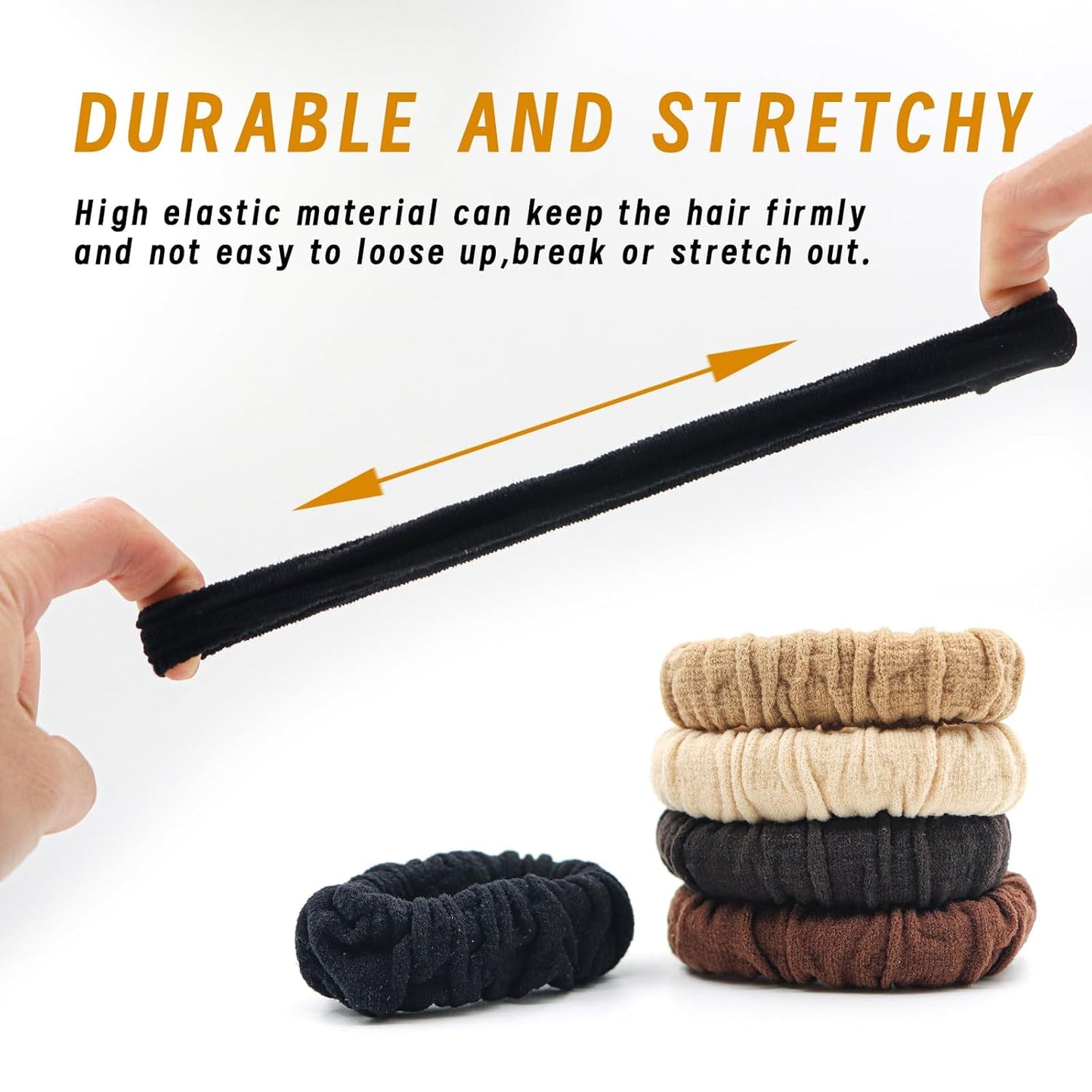 Youxuan No Damage Soft Polyester Hair Ties, No Tug Scrunchies Hair Bands with Strong Elasticity