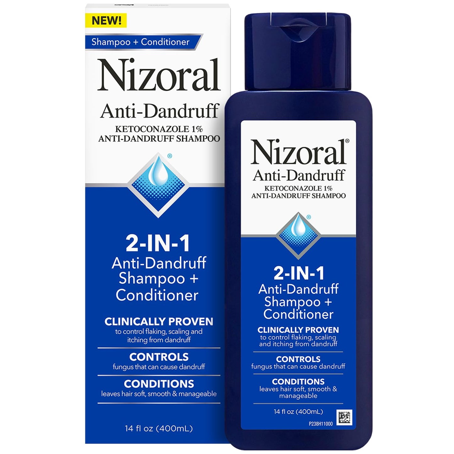 Nizoral 2-in-1 Anti Dandruff Shampoo and Conditioner, 14 Fl Oz, 1% Ketoconazole