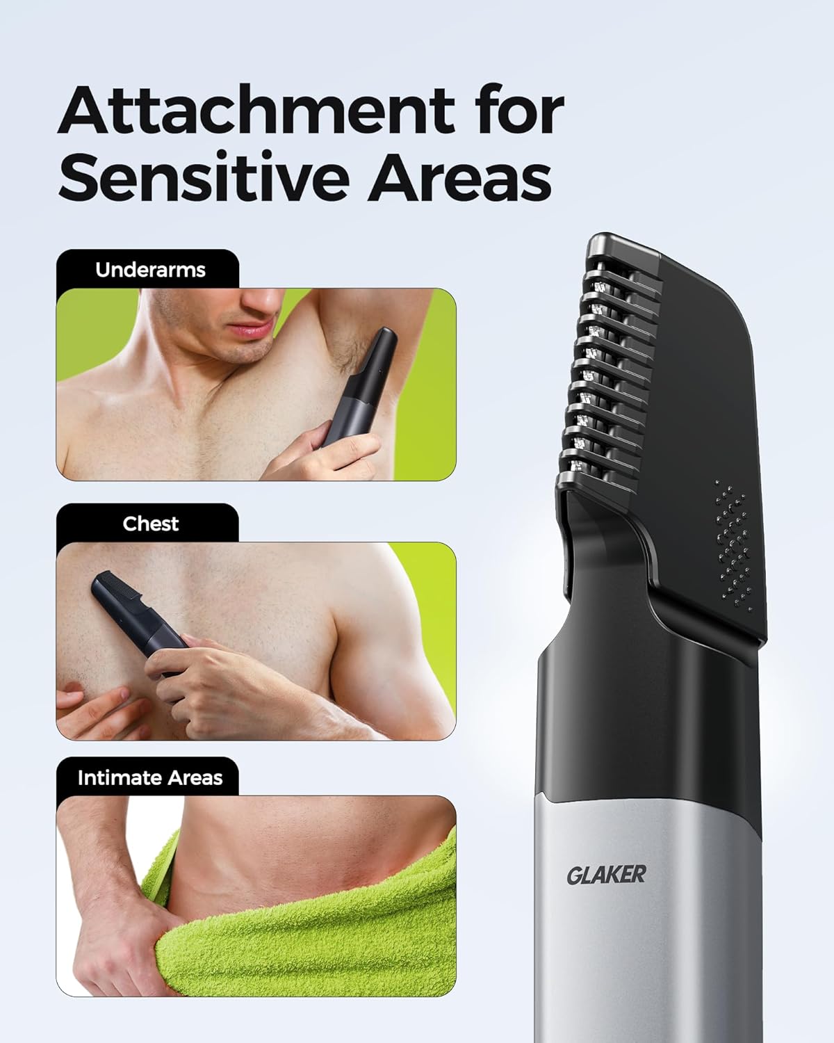 GLAKER Beard Grooming Kit - All in One Hair Cutting Kits, Electronic Shaving Razor, Professional Barber Kit, Mens Body Hair Shaver, Cordless Nose Hair Trimmer, Rechargeable Hair Clippers for Men