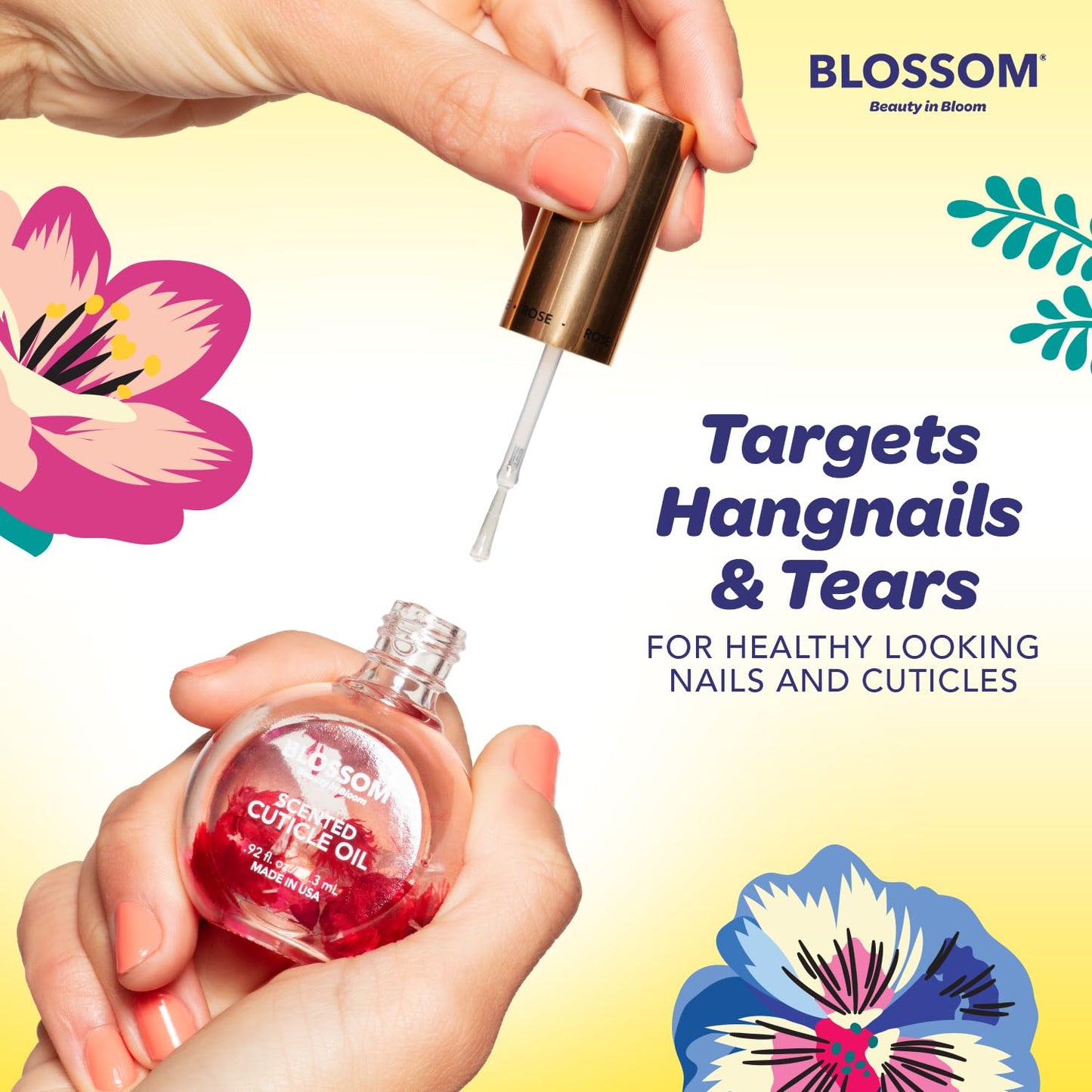 Blossom Cuticle Oil for Nails, Hydrating, Moisturizing, Scented Nail Oil Cuticle Care, Infused with Real Flowers, Made in USA, 0.5 fl. oz, Amazon Exclusive, Lily
