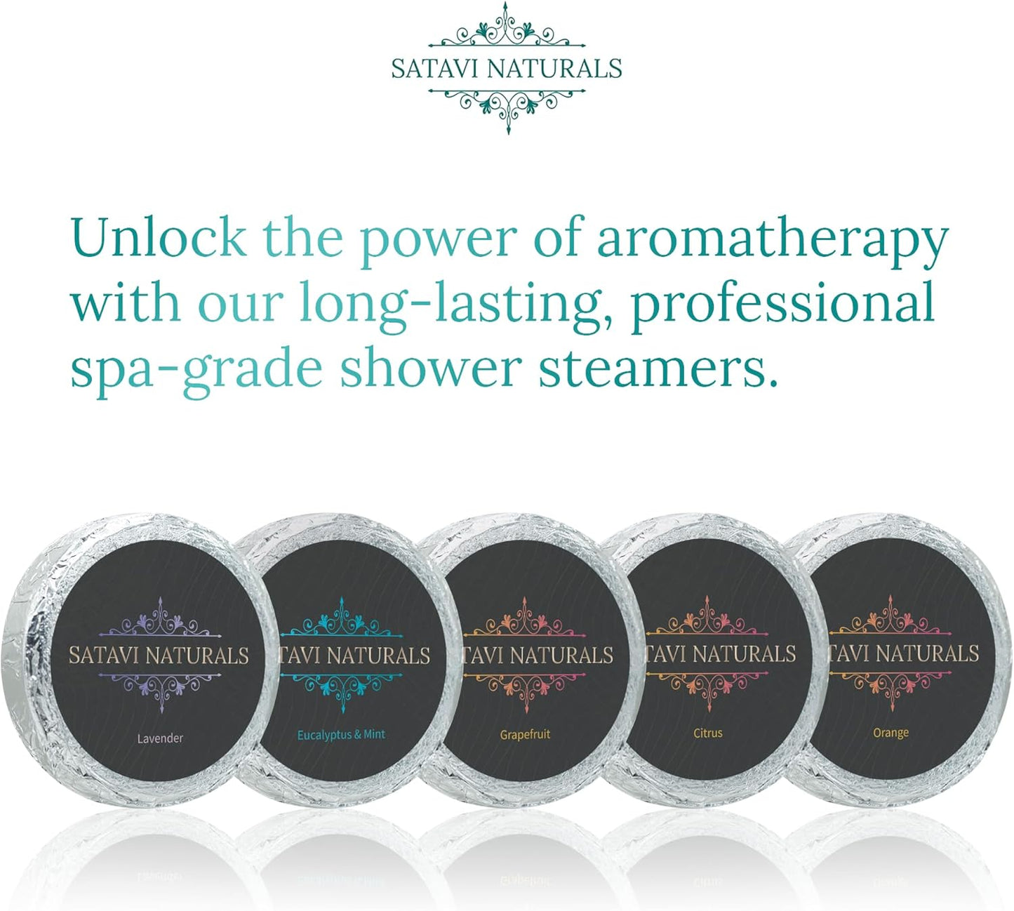 Aromatherapy Shower Steamers (5-Pack) Variety - Scented Vapor Tabs for Self-Care, Aromatic Shower Bath Bombs, Natural Essential Oils for Women & Men