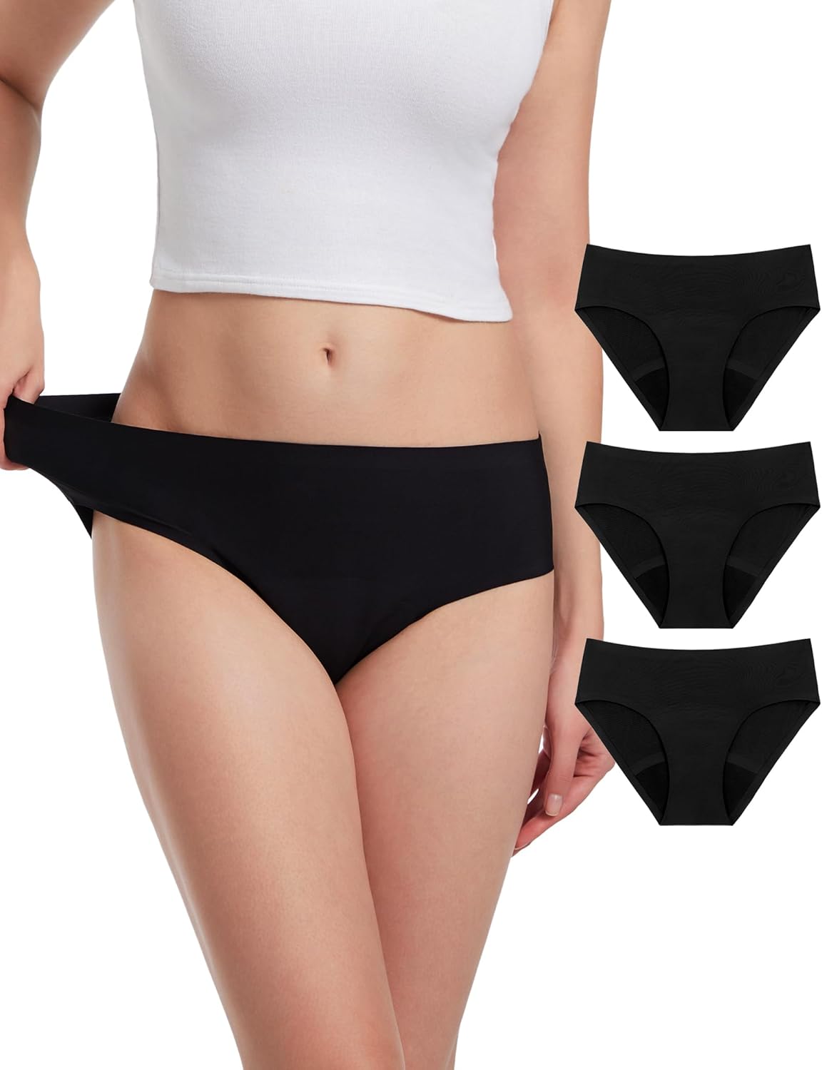 EcoPeriod Period Underwear for Women Heavy Flow, Leakproof Menstrual Underwear Seamless Period Panties, No Show Panty