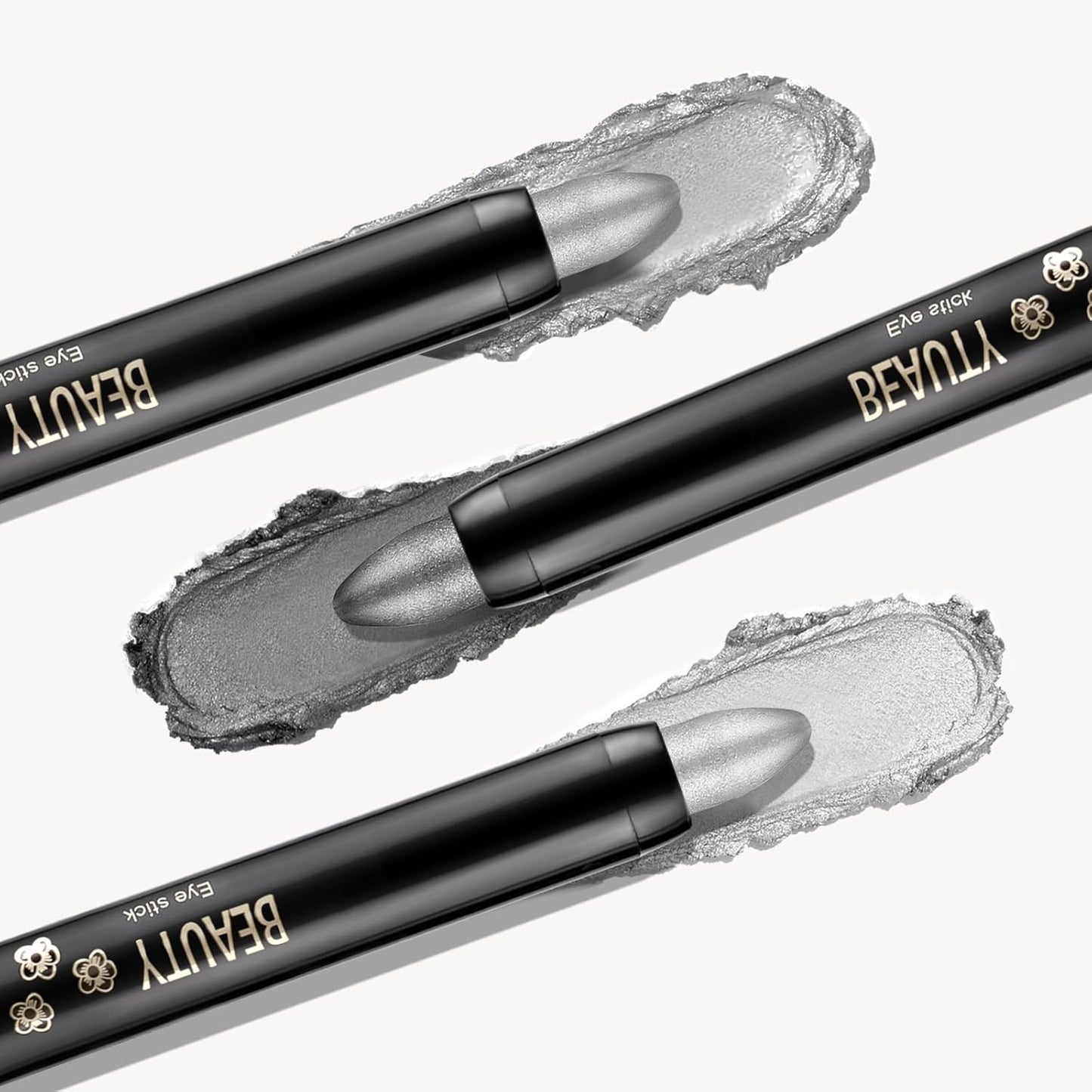 Boobeen 3PCS Cream Eyeshadow Pencil Crayon Waterproof Brightener Stick Shimmer Pen Create Glitter Eye Makeup, Easy to Use