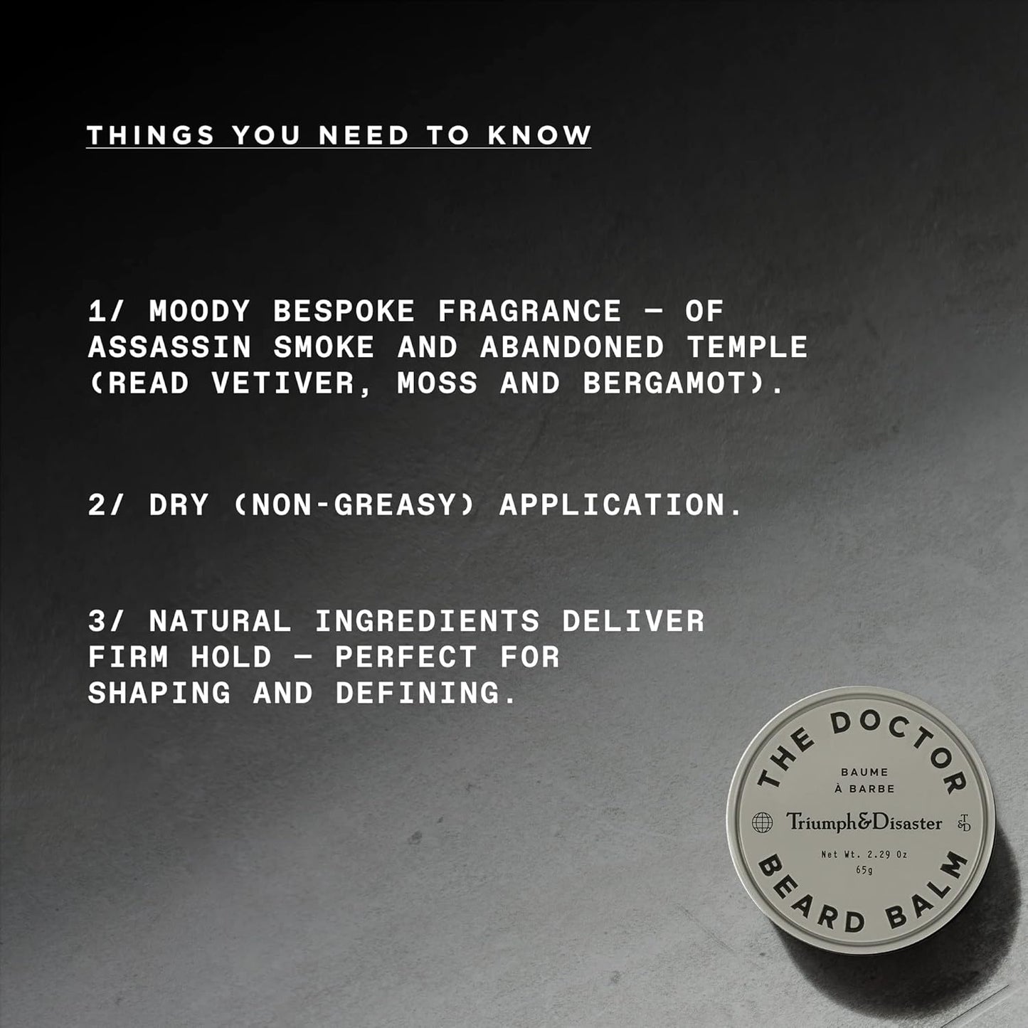 TRIUMPH & DISASTER | The Doctor Beard Balm | Firm Hold & Non-Greasy - Natural Finish, 2.29 oz