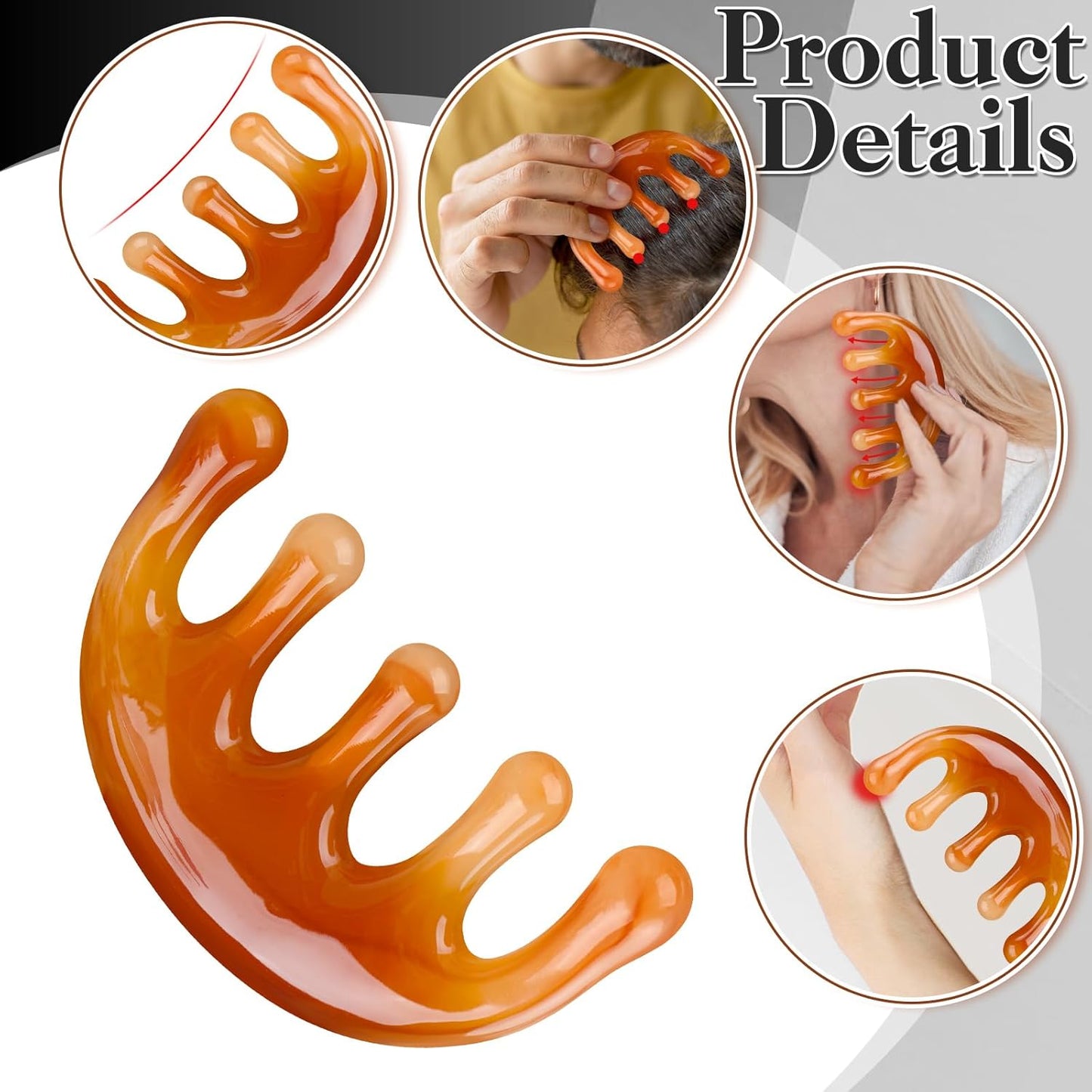 2 Pack Root Comb Applicator Bottle 6 OZ Hair Oil Applicator Bottle for Scalp with Massage Comb for Shampoo Scrubber Applicator,Hair Dye Tools(Black, white)
