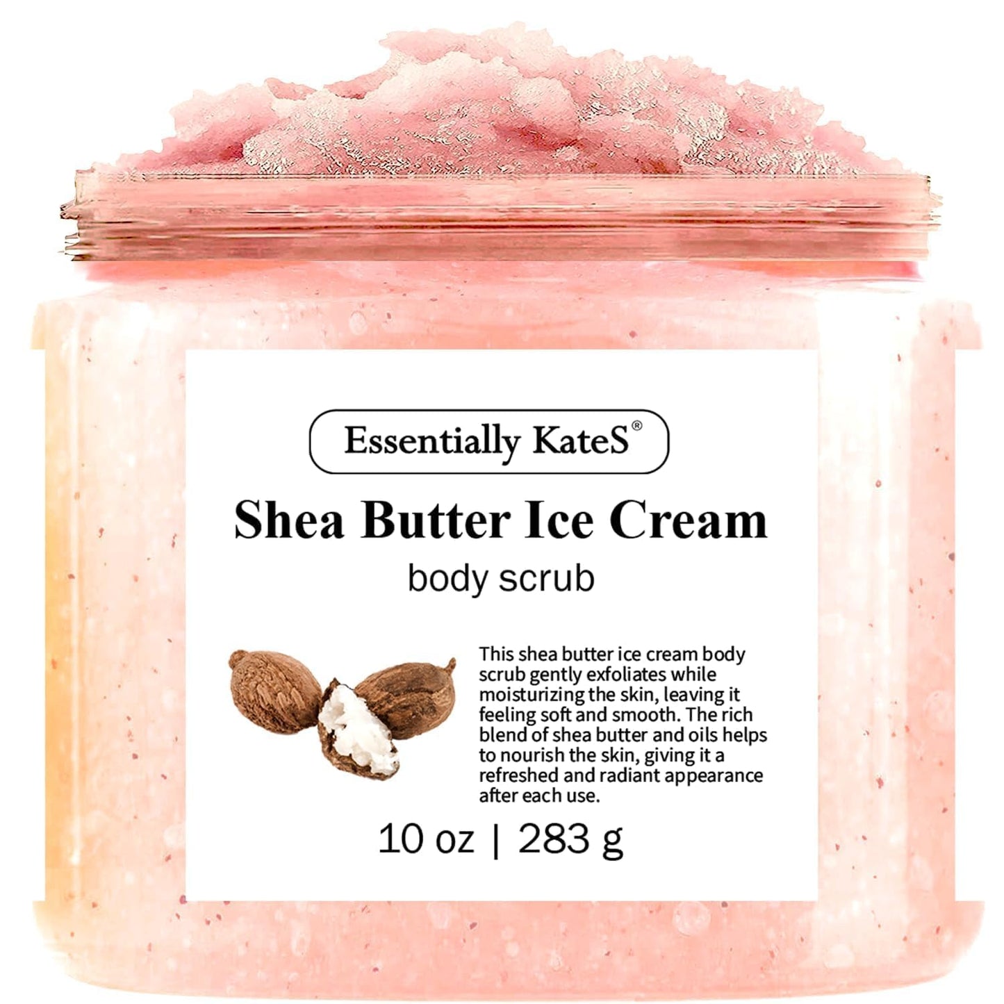 Shea Butter Ice Cream Body & Foot Scrubs 10 Oz - a Soft Serve Texture with a Nice soothing and Moisturizing Effect. Scent is Beautiful - The best stocking stuffer.