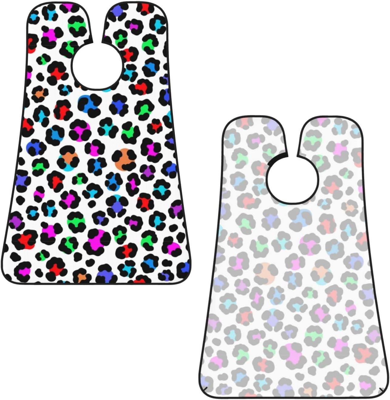 Beard Hair Catcher for Men, Waterproof Shaving Bib Apron Non-Stick, Trimming Tool for Dad Husband, Wild Animal Colorful Cheetah Leopard Shave Bib