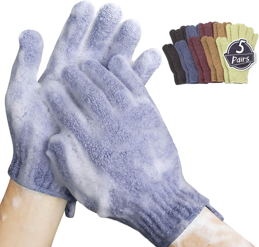 MIG4U Shower Exfoliating Scrub Gloves, Bathing Gloves Body Wash Dead Skin Removal Deep Cleansing Sponge Loofah for Women Men