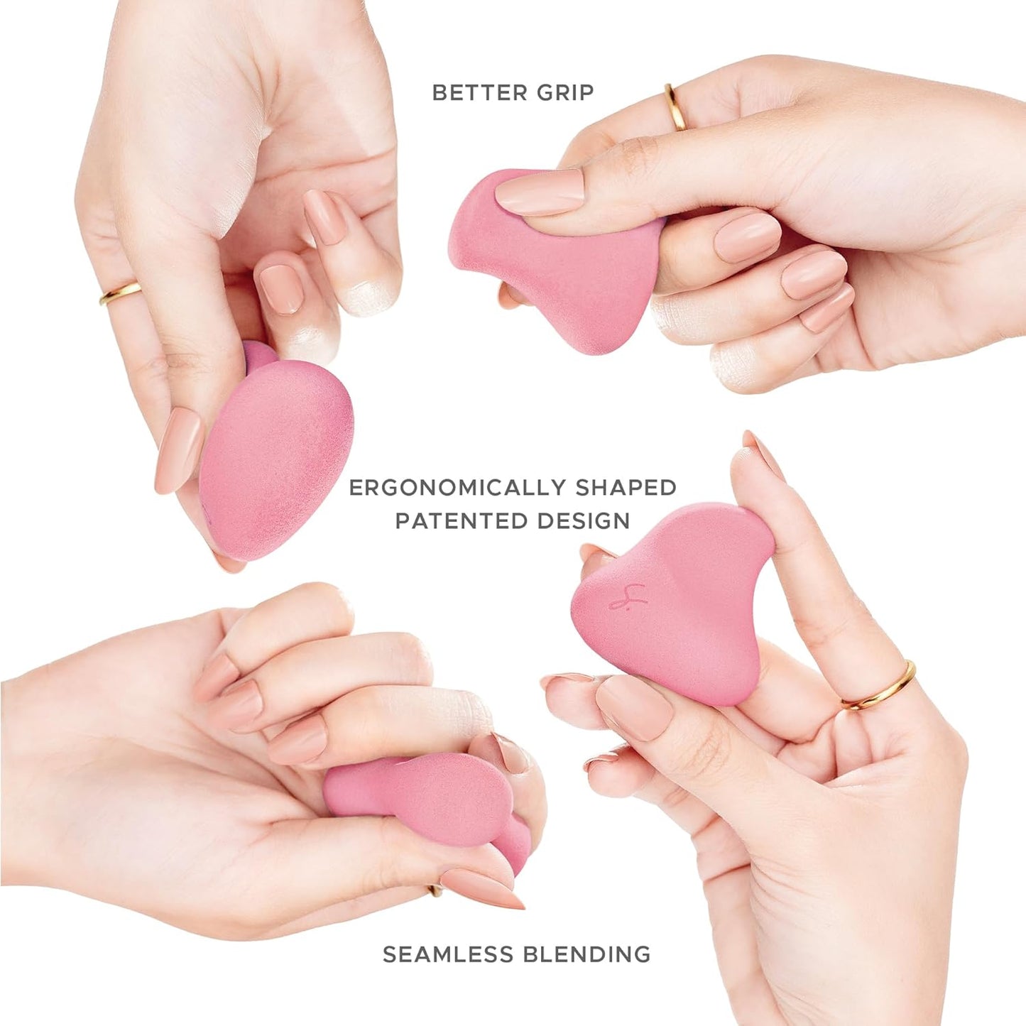 Original Beauty Blender Makeup Sponge Applicator for Powder, Cream & Liquid, Beauty Tools Puff, Streak Free Application, Vegan, Cruelty Free Made in USA, Pink (3 Pieces)