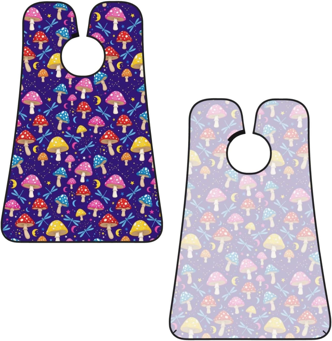 Adjustable Non-Stick Beard Apron, Hair Catcher Cape for Shaving Grooming, Waterproof with Suction Cups Men, Vintage Trippy Moon Star Mushroom Retro Shave Bib