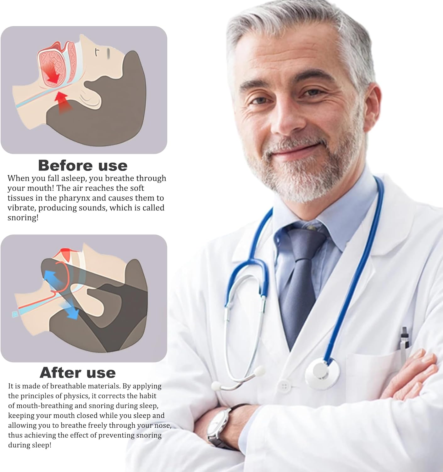 2-Pack Unisex Chin Strap for Snoring | Adjustable, Breathable & Skin-Friendly, Universal Fit Anti-Snore Set for Couples & Sleepers (Black)