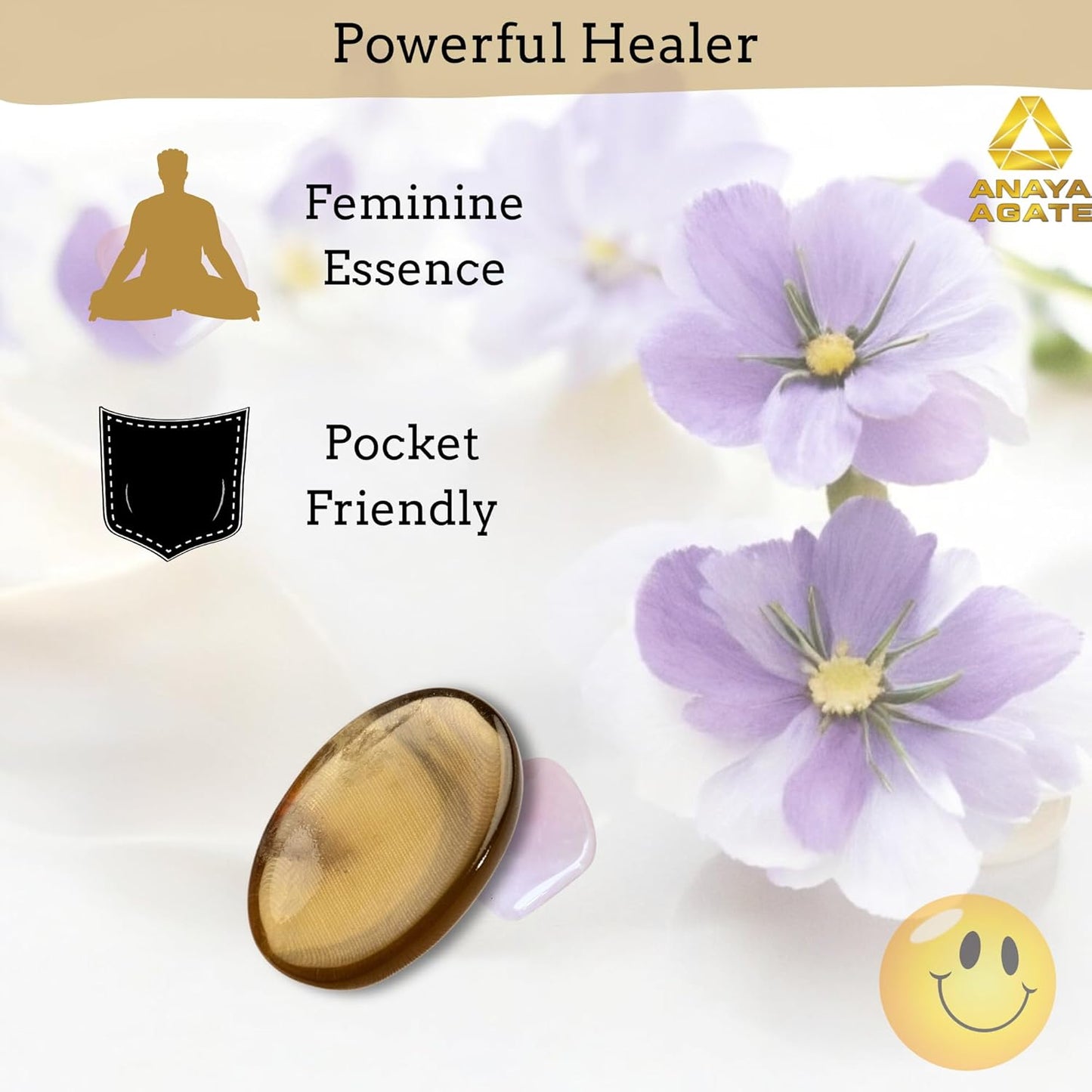 Yellow Fluorite Worry Stones – Crystal Thumb Worry Stone for Anxiety, Stress – Relaxing and Soothing Balance Stones for Meditation, Stress Relief – Healing Stones and Crystals for Men, Women