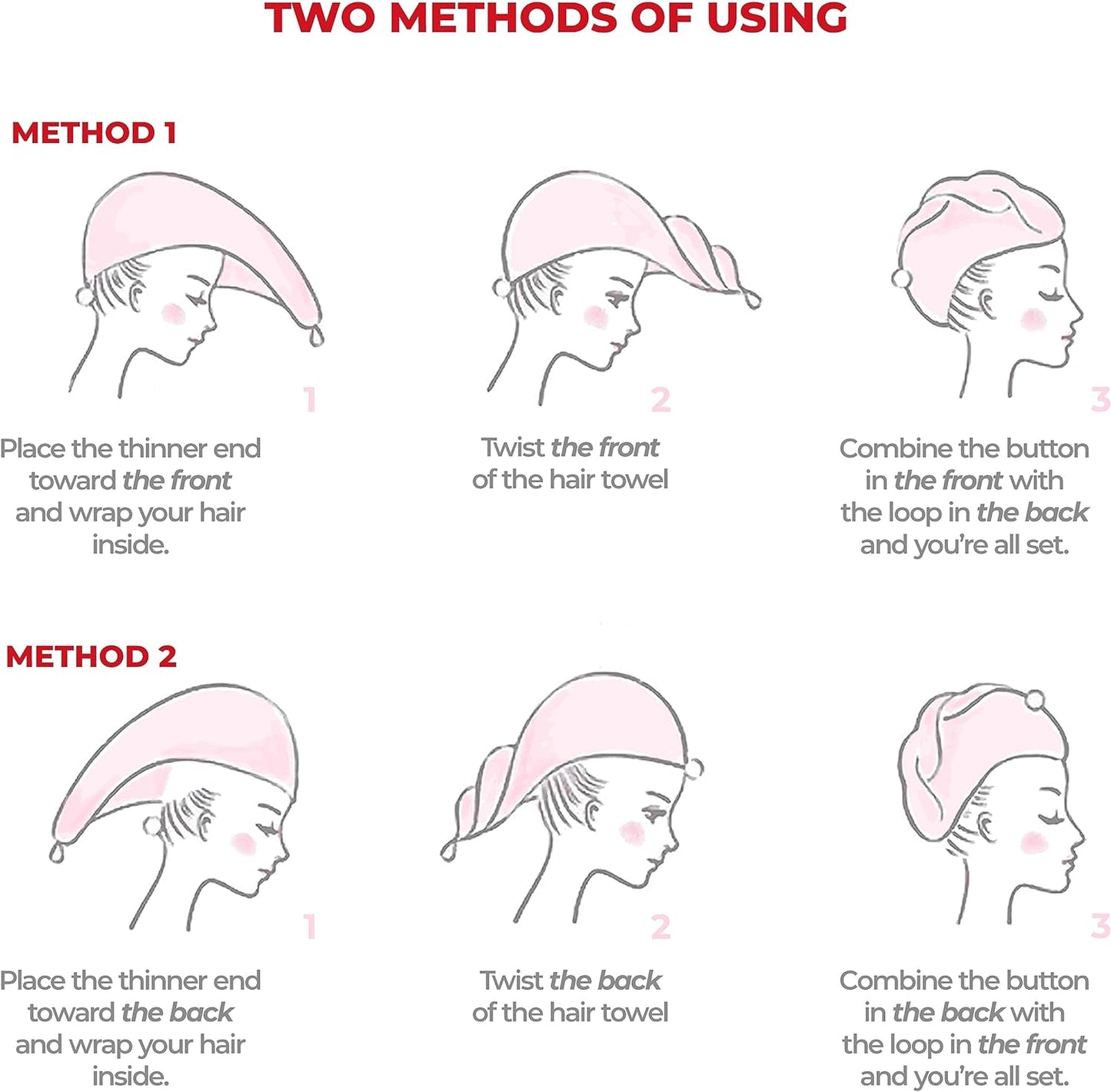 American Soft Linen 100% Cotton Hair Towels for Women, Head Towel Cap, Cotton Hair Turban Towel Wrap for Long Curly Anti Frizz Hair, Soft and Absorbent Cotton Hair Towels 2 Pack, Beige