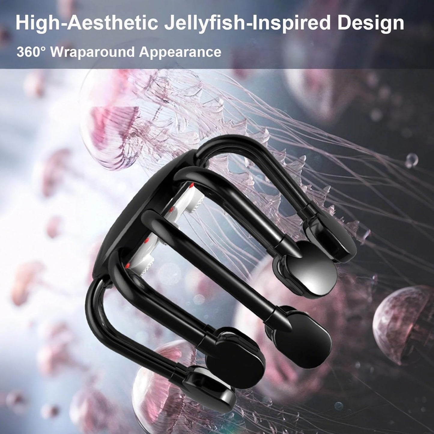 Electric Head Scalp Massager – 360° Multi-Point Massage Tool with 10 Large Silicone Massage Points & 4 Top Massage Points, 6 Modes, Adjustable Heating Function for Relaxation and Hair Care