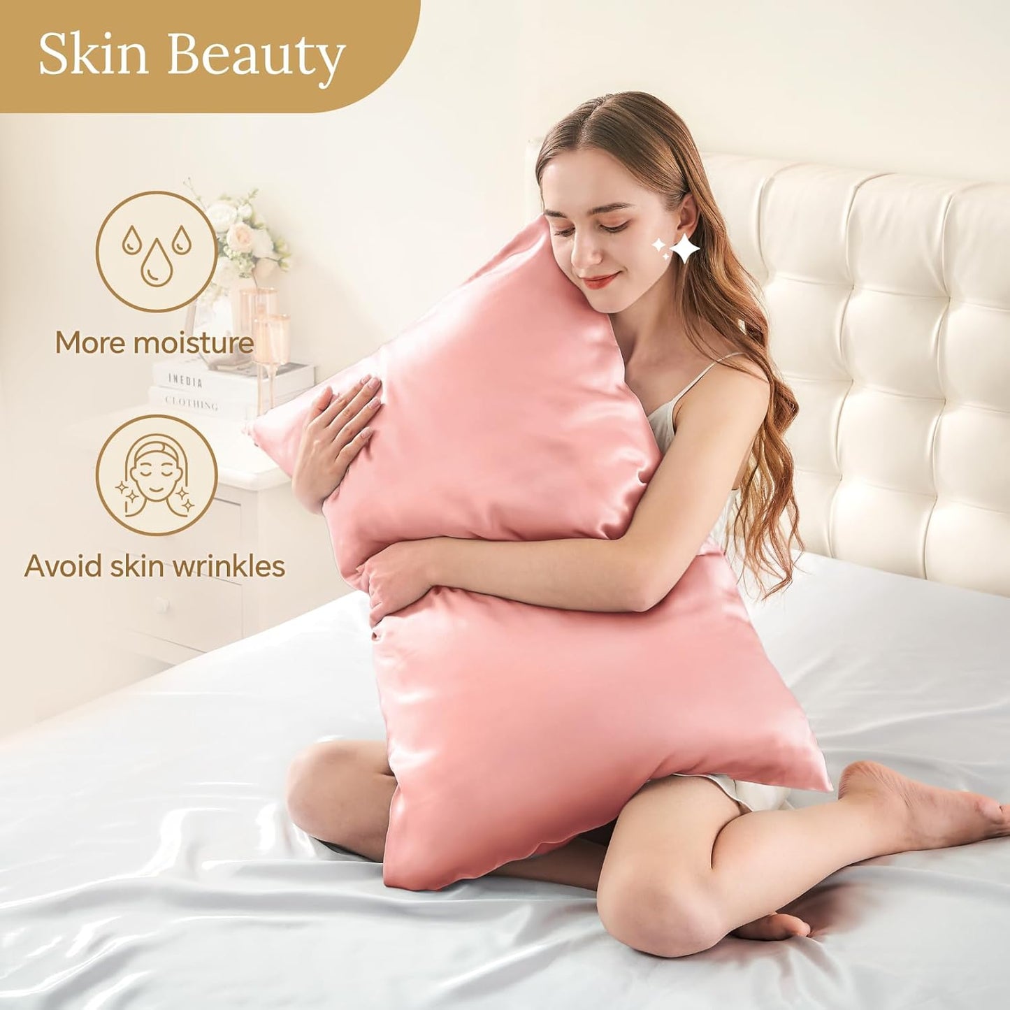 INFIIXSO Mulberry Silk Pillow Case King Size, Silk Pillowcase with Hidden Zipper 20"x36", Extraordinary Smooth and Soft Pillow Cases for Hair and Skin(Blush Pink, 1 Pack)