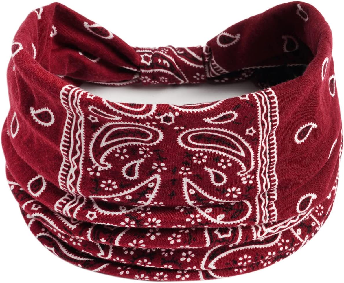 K-Elewon 3 Pack Women Wide Elastic Head Wrap Headband Sports yoga Hair Band