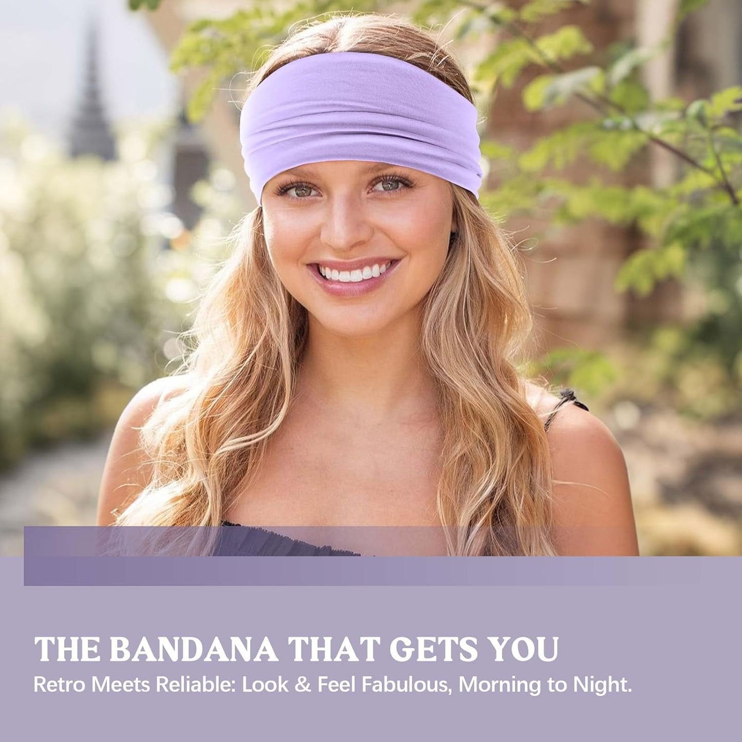 Wide Headbands for Women Knotted No Slip Head Bands Soft Turban Headband Hair Accessories Boho African Solid Color Head Wraps for Women Yoga Workout Pack of 6