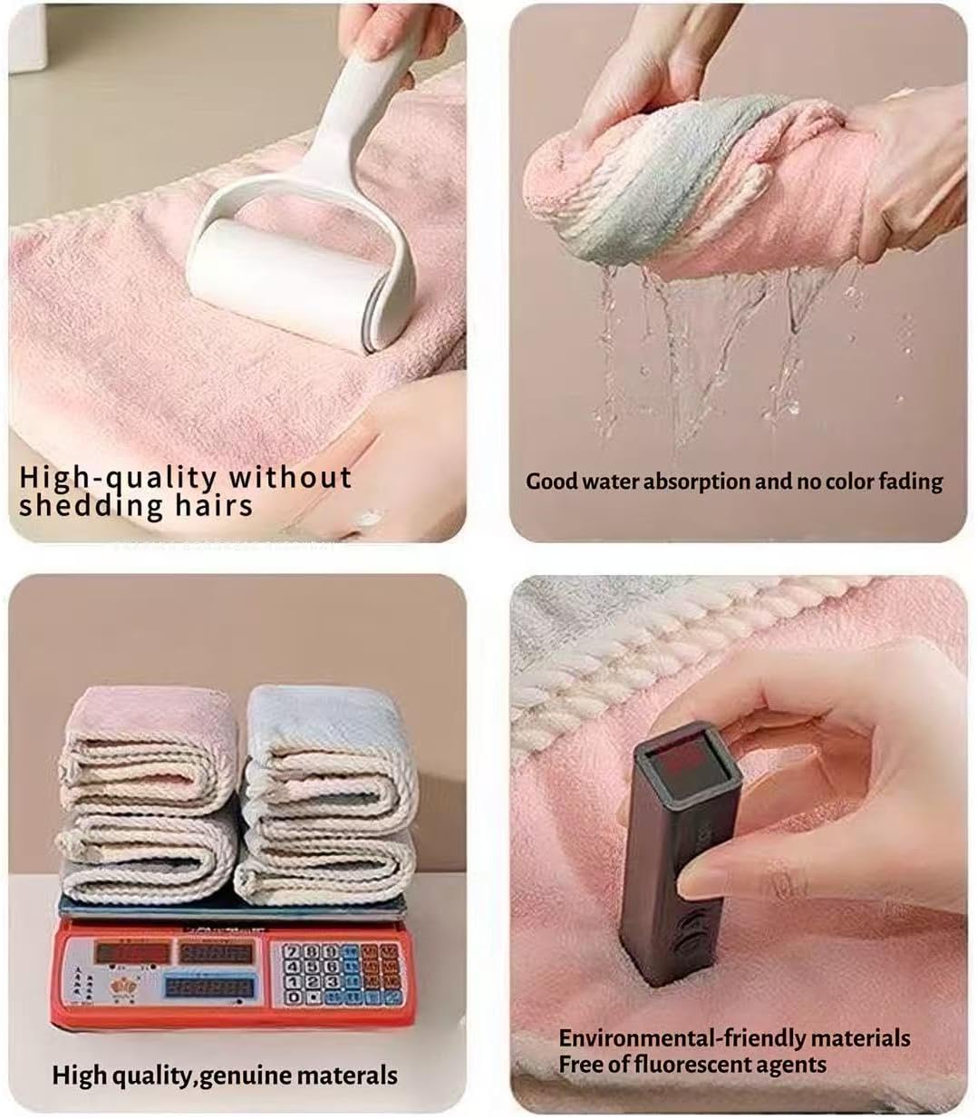 Microfiber Hair Towel, Hair Towel wrap for Women,Hair wrap Towels,Hair Turbans for Women Wet Hair, wrap for Kids (Pink and Green) 1pcs