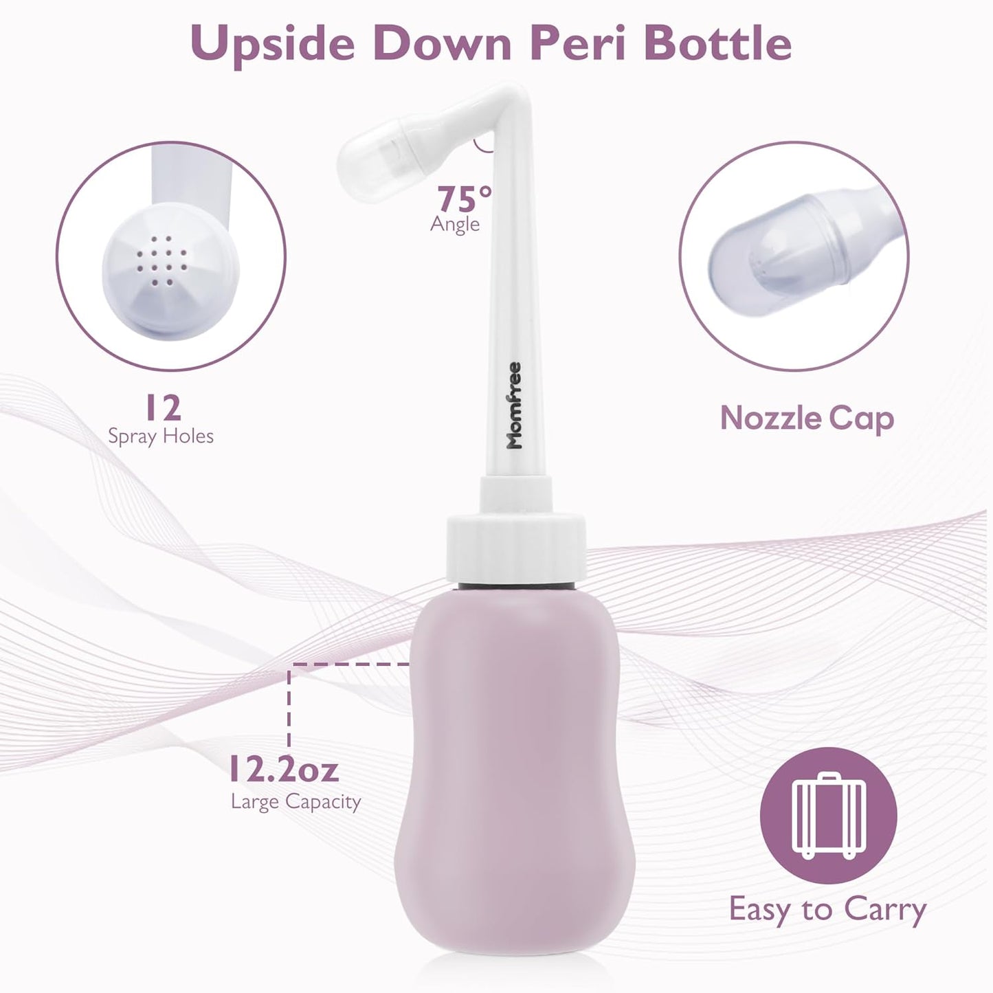 Postpartum Essentials Recovery Kit: Labor Delivery Post Partum 7 Pack Recovery Mom Care Set - Upside Down Peri Bottle | XL Disposable Underwear | Soothing Pads | Perineal Healing Foam | Canvas Bag