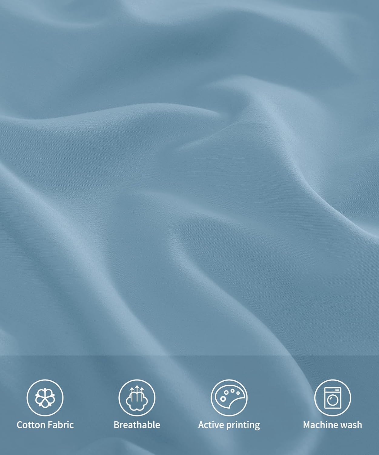 Warmstar Cotton Pillow Cases Queen Size Set of 2, 600 Thread Count Pillowcases 20x30 Inches, Soft Long Staple Cotton Pillowcases Breathable with Envelope Closure, Placid Blue