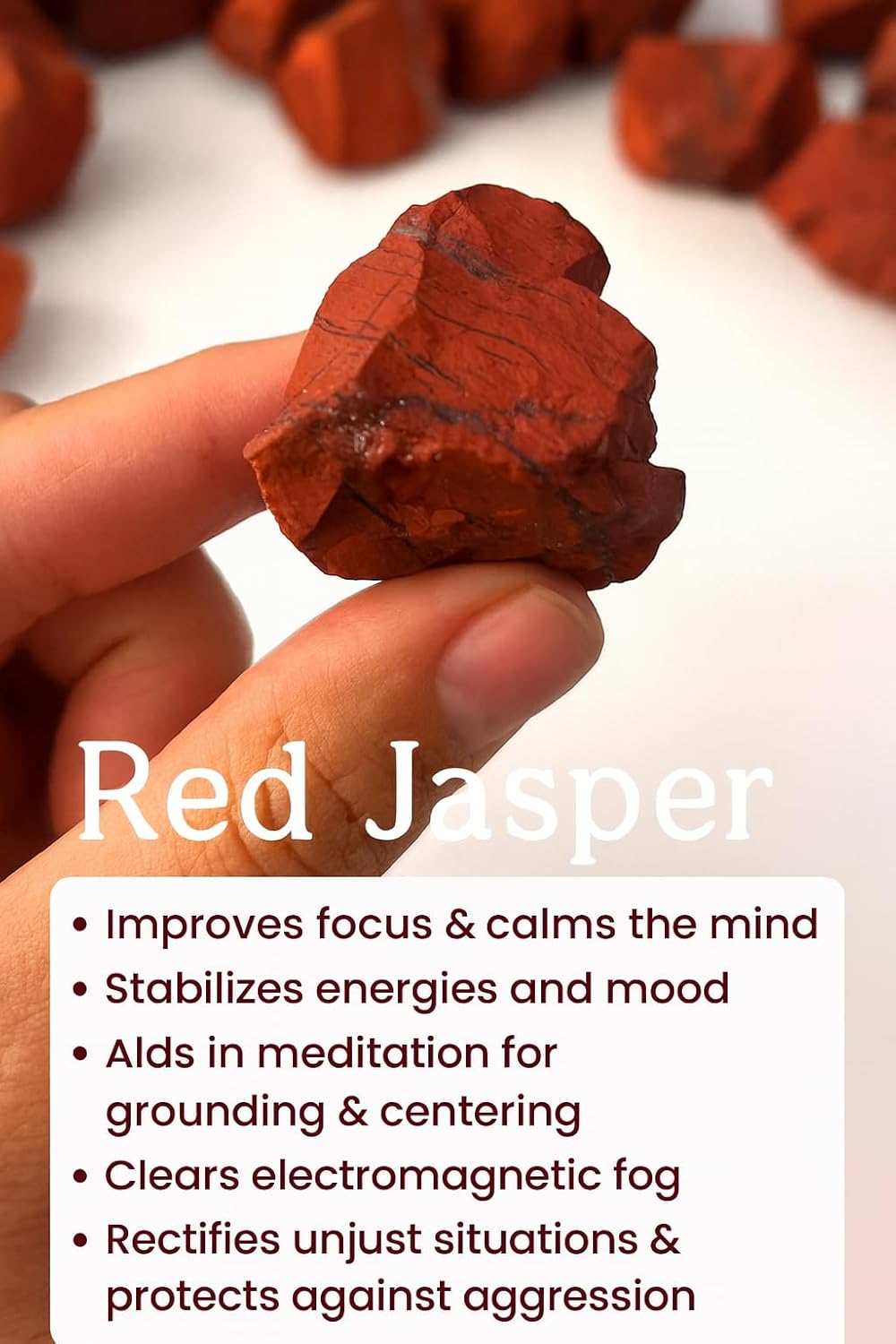 Large 1.25-2.0” Natural Red Jasper Healing Stones – Raw Gemstone for Love, Meditation, Chakra Balancing, Reiki, Crystal Grid, Energy Work, Tumbling, Wire Wrapping & Spiritual Home Décor