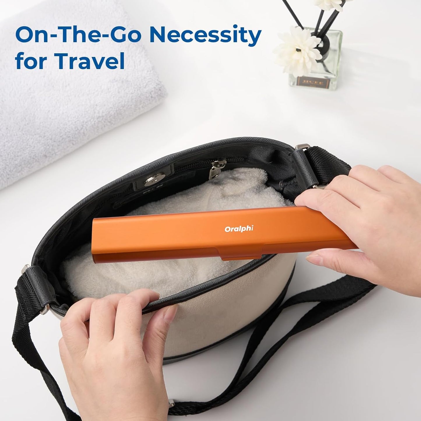 Aluminum Toothbrush Travel Case, Portable Travel Toothbrush Holder, Durable Manual Toothbrush Box Container for Traveling, Bathroom, Camping, Business Trip-Pumpkin Orange