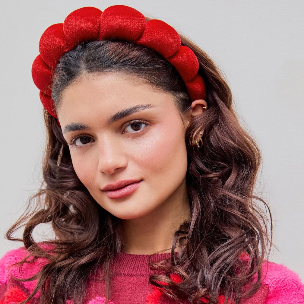 Spa Headband for Washing Face or Facial Makeup - Bubble Skincare Terry Cloth Puffy Headband for Mask Skin Treatment