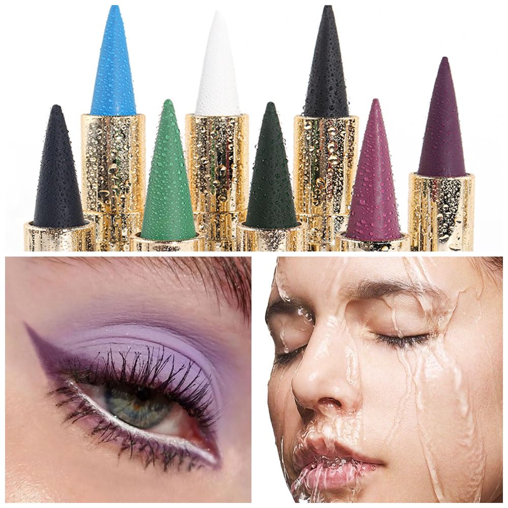 evpct 1Pcs Dark Purple Gel Eyeliner Pencil Eye Black Face Paint Stick Makeup Set Waterproof Matte Cream Crayon Eyeliner Pencil Set Cat Eye Liners Eyeshadow Guide delineador de ojos contra el agua