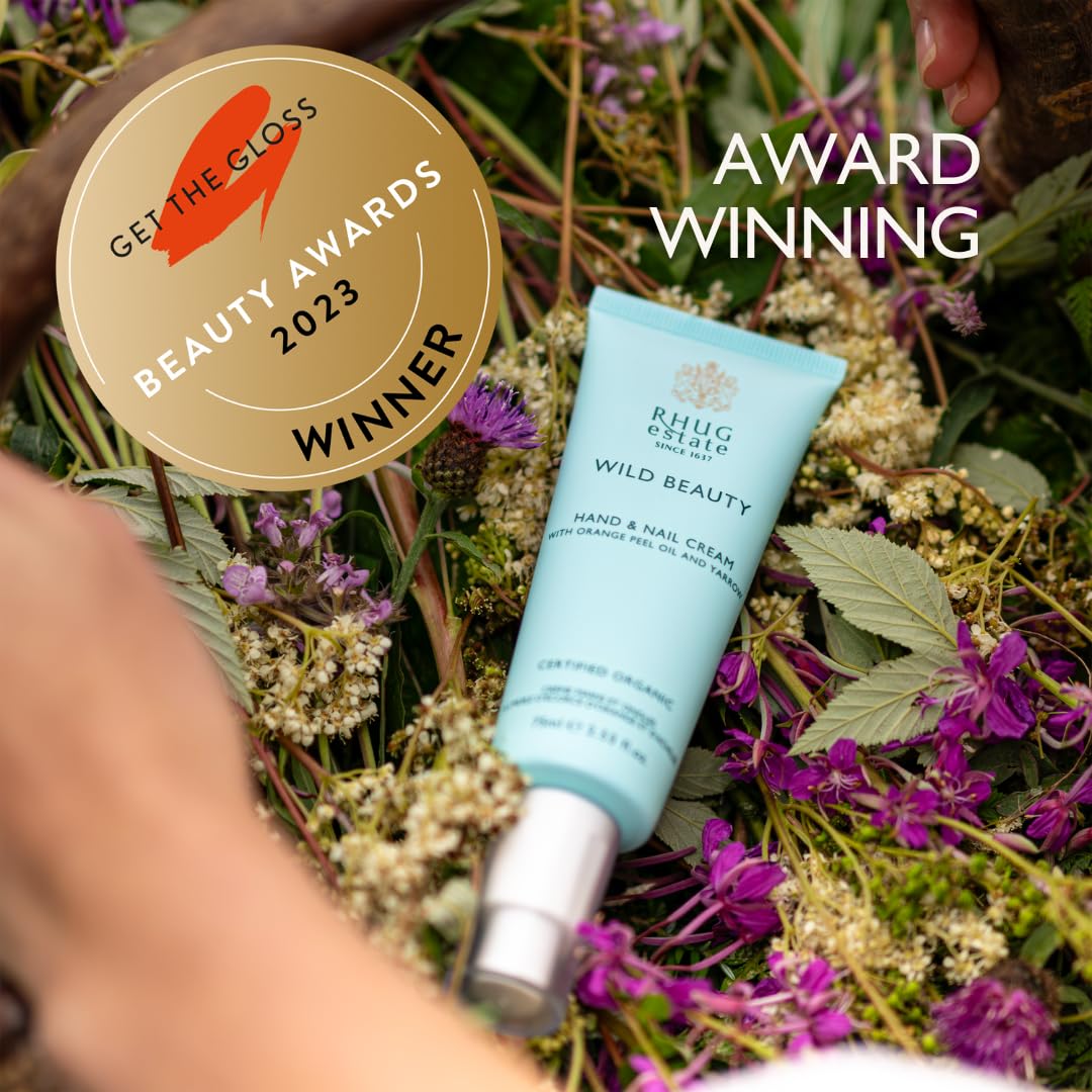 RHUG Estate WILD BEAUTY - Hand & Nail Cream with Orange Peel Oil and Yarrow | Nourishing Moisturizer for Hands | 75ml | Made in the UK