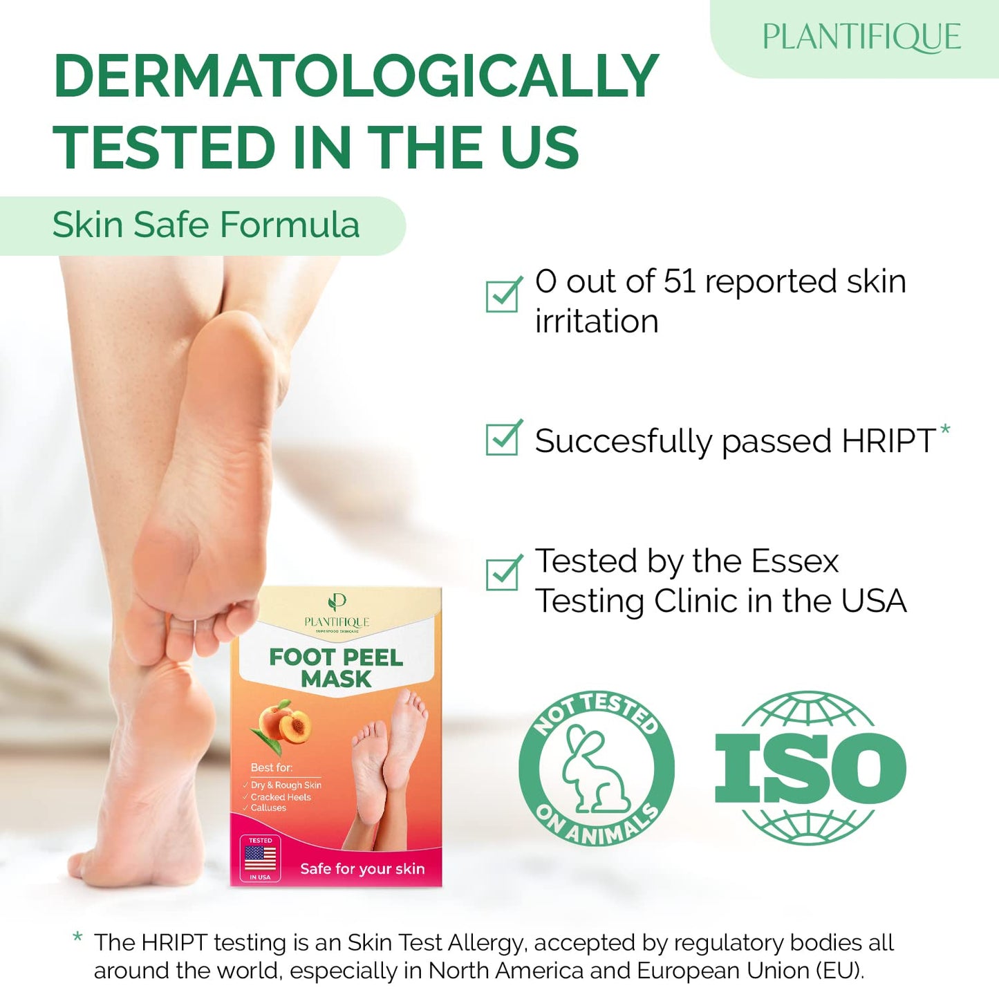 PLANTIFIQUE Foot Peeling Mask 1 Pack | Dermatologically Tested Repairs Heels & Removes Dry Dead Skin for Baby Soft Feet | Exfoliating Foot Peel Mask for Dry Cracked Feet | Peach