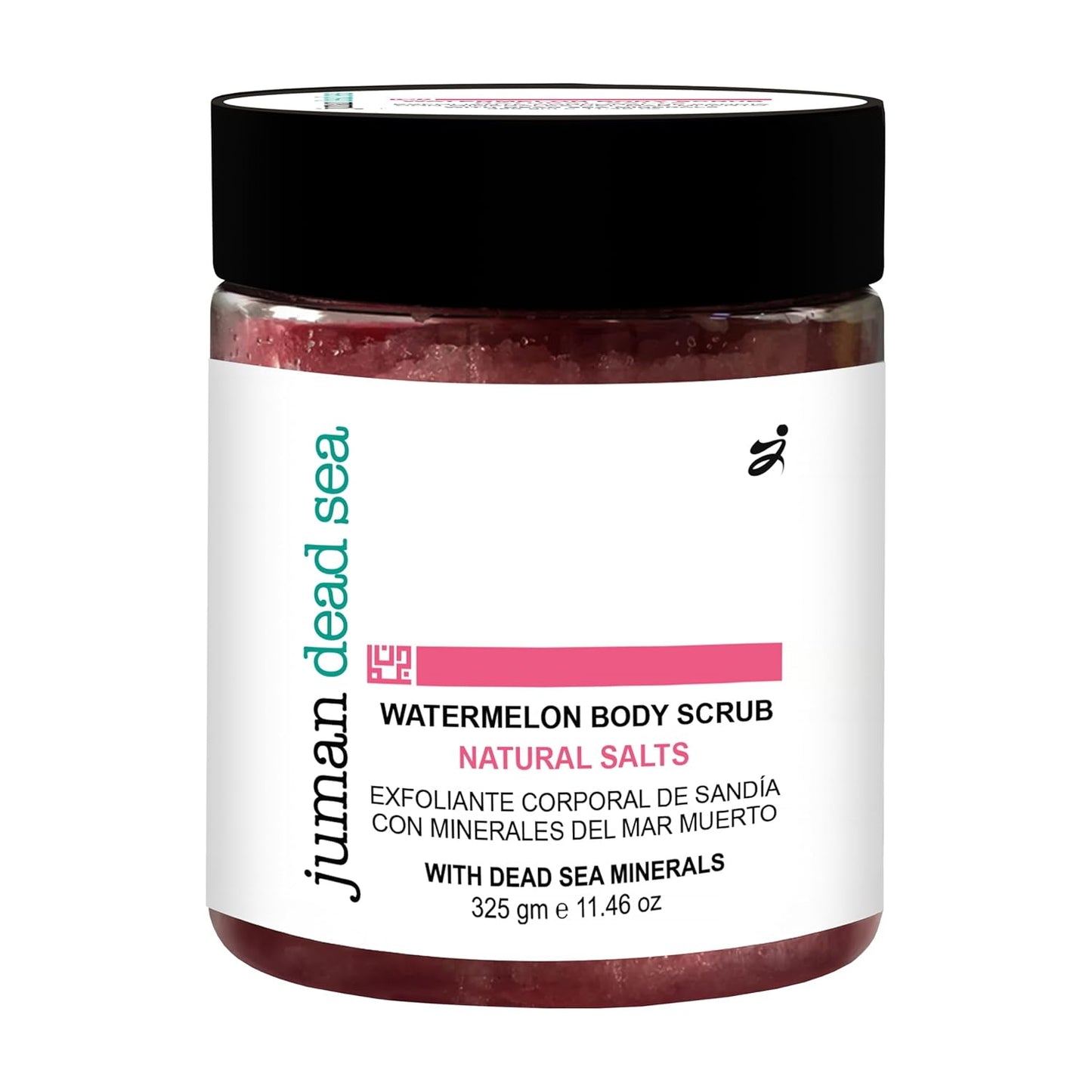 Juman Dead Sea Minerals Watermelon Body Scrub | Infused with Shea and Cocoa Butter | Removes Dead Skin Cells and Rejuvenate Dull Skin | SlS & Paraben Free | Vegan | 11.46 Oz
