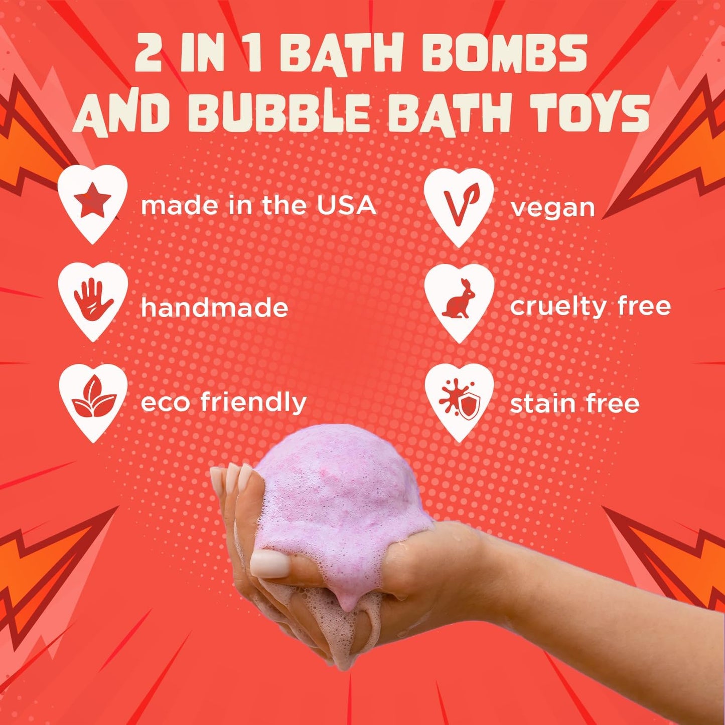 Superhero Boys Bath Bombs with Surprise Hero Toys Inside (12 Pack) - Large Bubble Bomb, Fruity Scents, Relaxing Aromas - Ideal Birthday Gift for Kids by Two Sisters