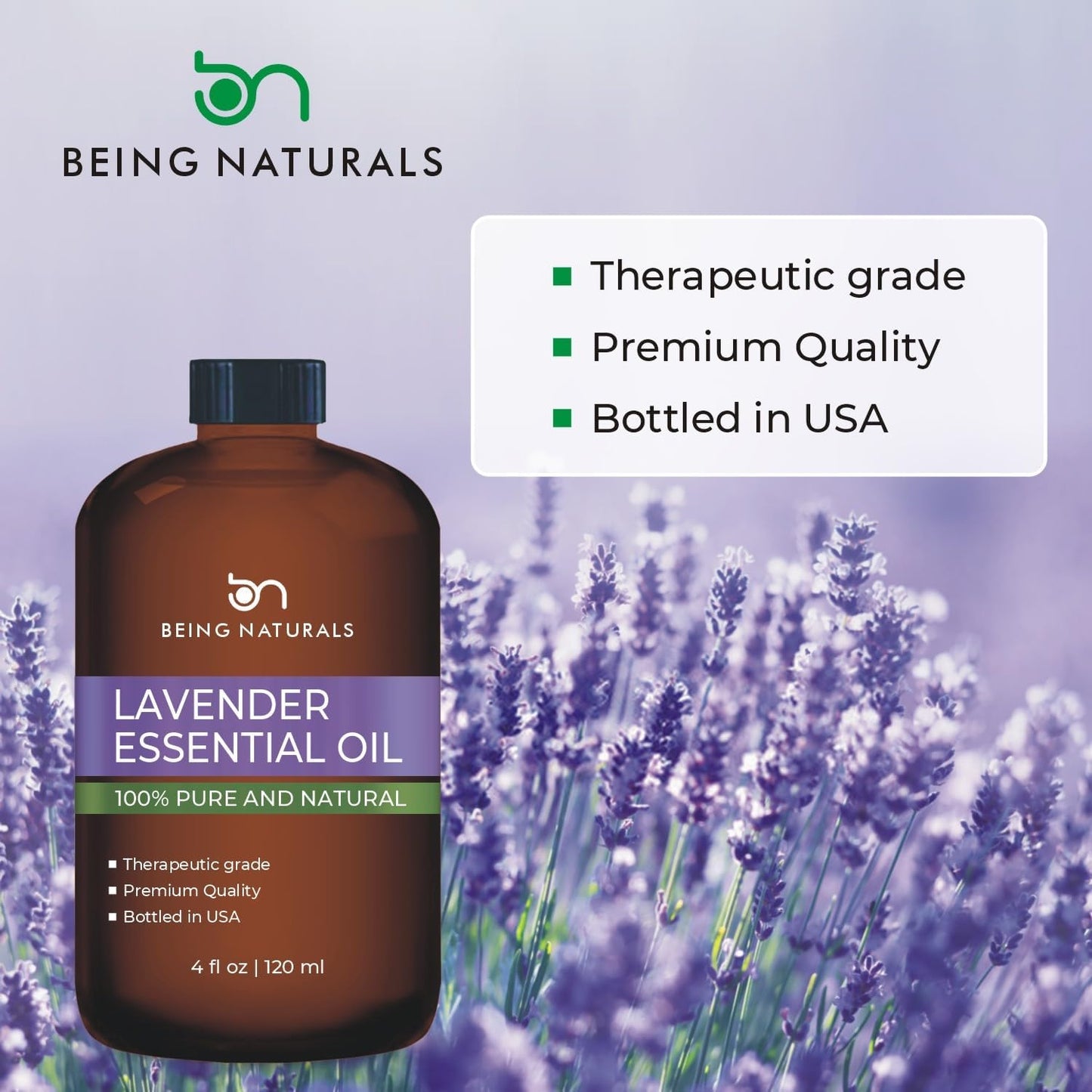 Lavender Essential Oil - Huge 4 FL OZ - 100% Pure & Natural – Premium Natural Oil with Glass Dropper Essential Oil