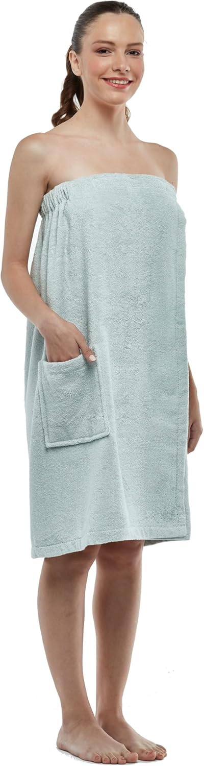 ESKYMODE Womens Terry Cotton Bath Robe Wrap, Women's Spa Shower Towel Bathrobe