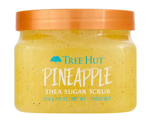 Tree Hut Pineapple Shea Sugar Scrub, Exfoliating, Hydrating & Moisturizing Body Scrub with Shea Butter & Nourishing Essential Oils, Smooth & Soften Skin, 18 oz