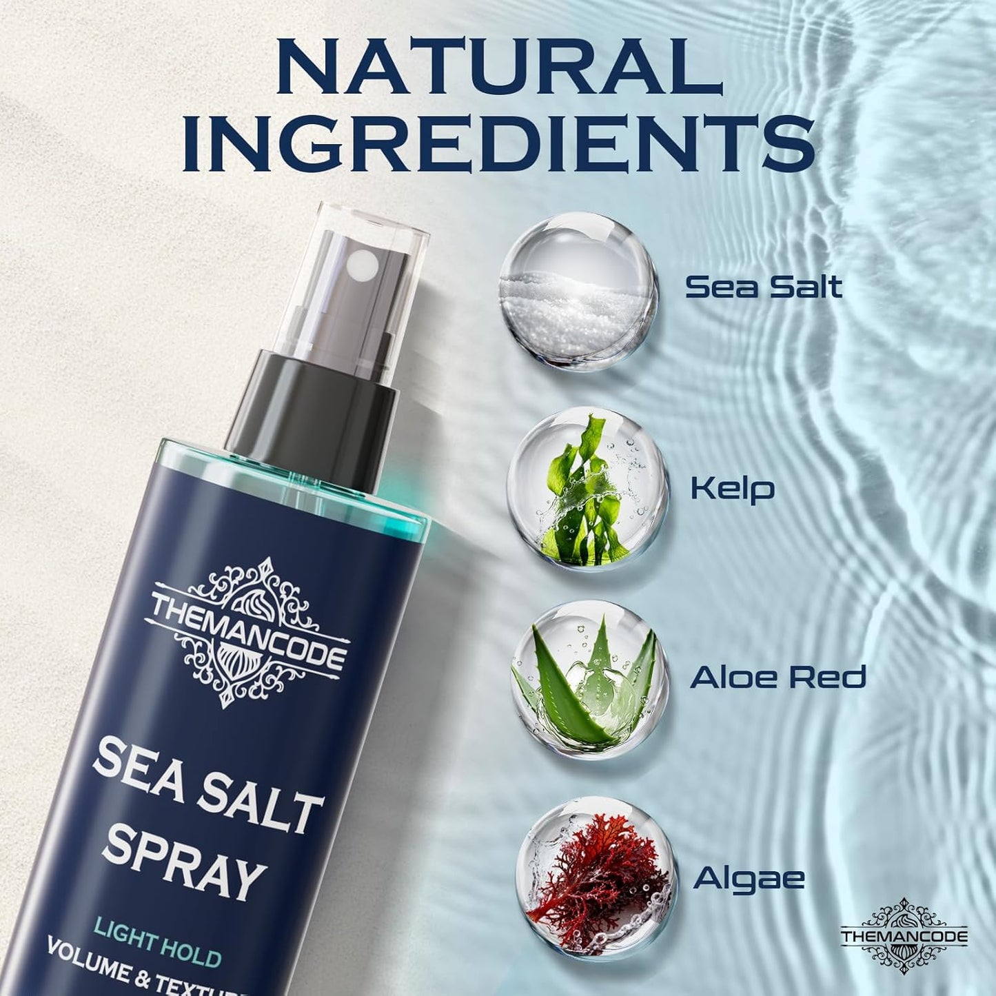 Sea Salt Spray for Men, Light Hold Thickness, Texturizing Hairspray, Stocking Stuffers for Man, Surf Spray Adds Instant Volume, Travel Essentials, Christmas Gift for Men, 8.8 Oz