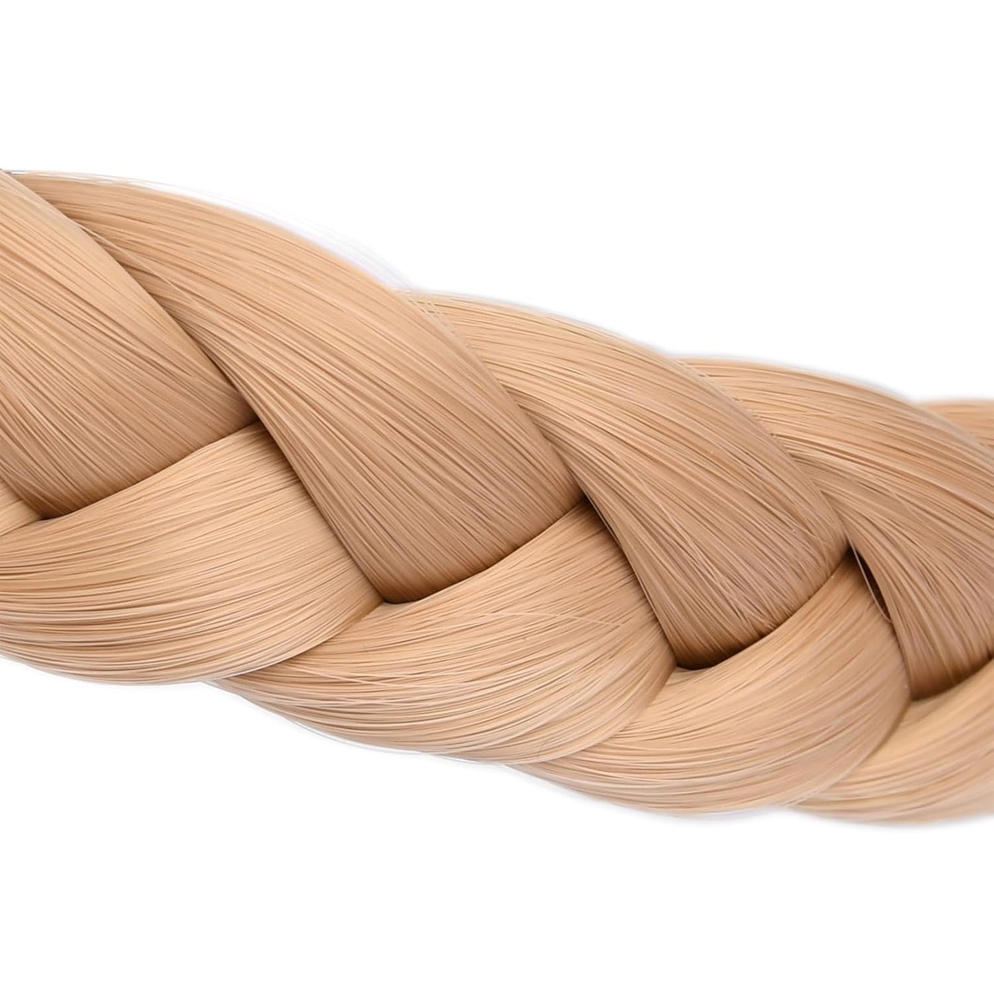 DIGUAN Width 0.9 inches Synthetic Hair Plaited Headband Braid With Teeth Hair Band Accessories for Women Girl (Champagne Blonde)