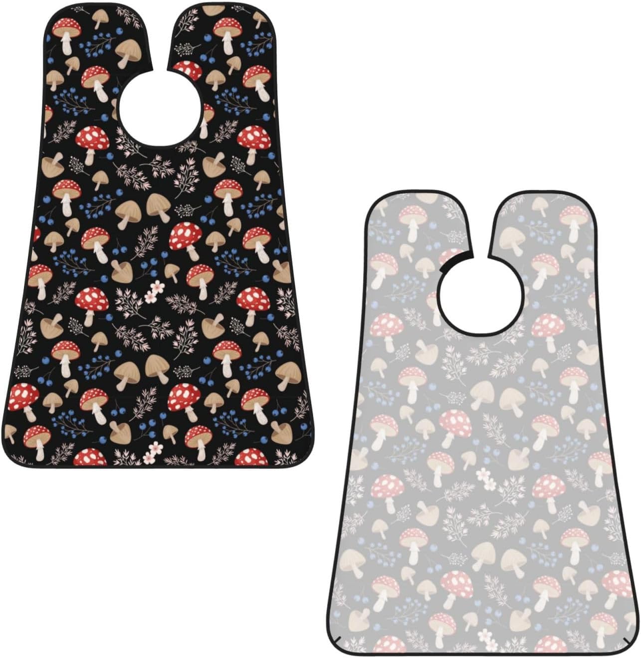 No-Slip Shaving Bib, Beard Grooming Apron with Strong Suction Cups, Autumn Fall Leaves Cool Mushrooms