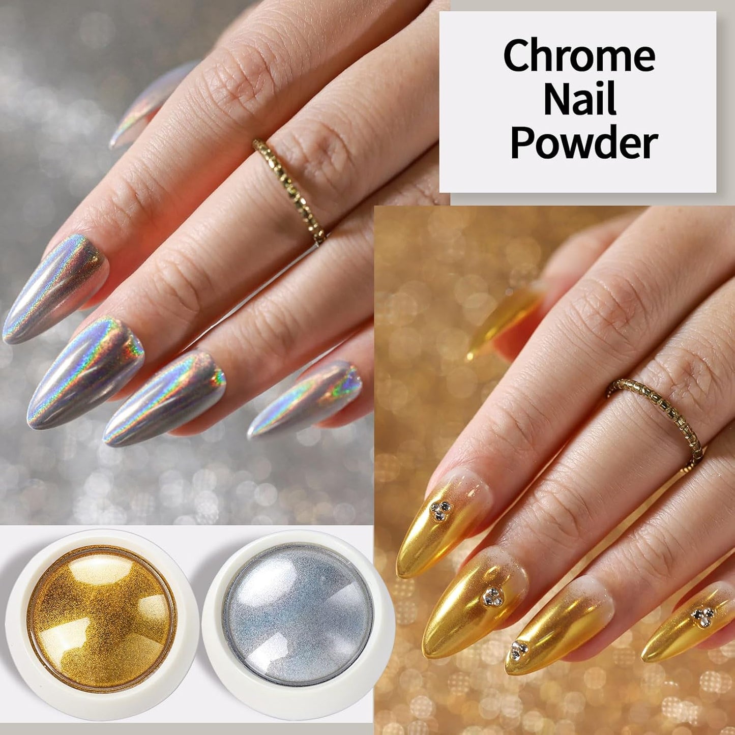 FANDAMEI Nail Art Kit, Nail Design Kit, Nail Brushes, Nail Decorations For Nail Art, Rhinestones For Nails, Nail Stickers, Pearl Chrome Nail Powder, Chrome Powder For Nails, Nail Design Tools