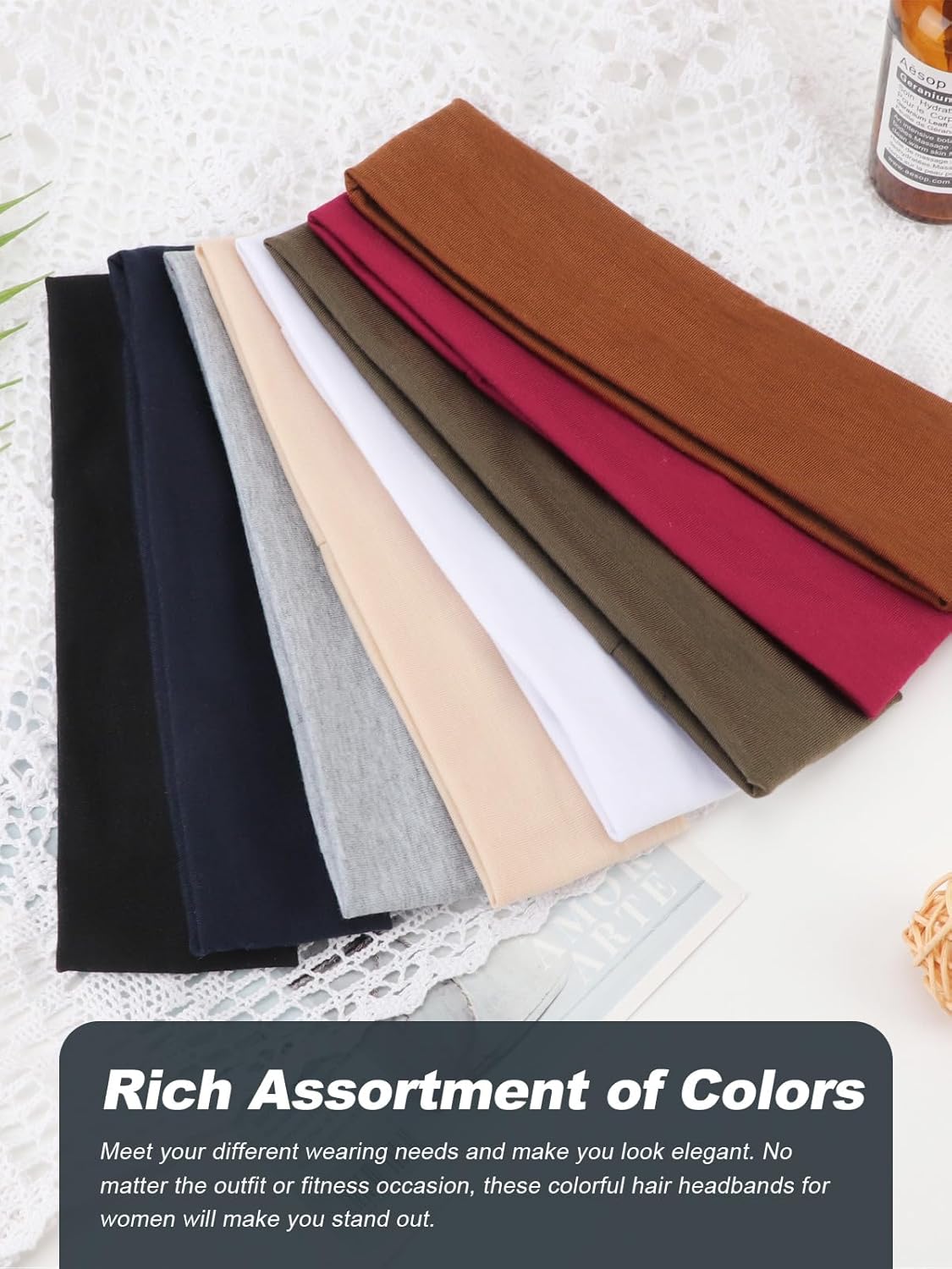 DRESHOW 8 Pack Sports Headbands for Women Non-Slip Stretchy Fashion HairBand Curly Hair Headband Soft Hair Accessories for Daily Wear Workout Yoga Running