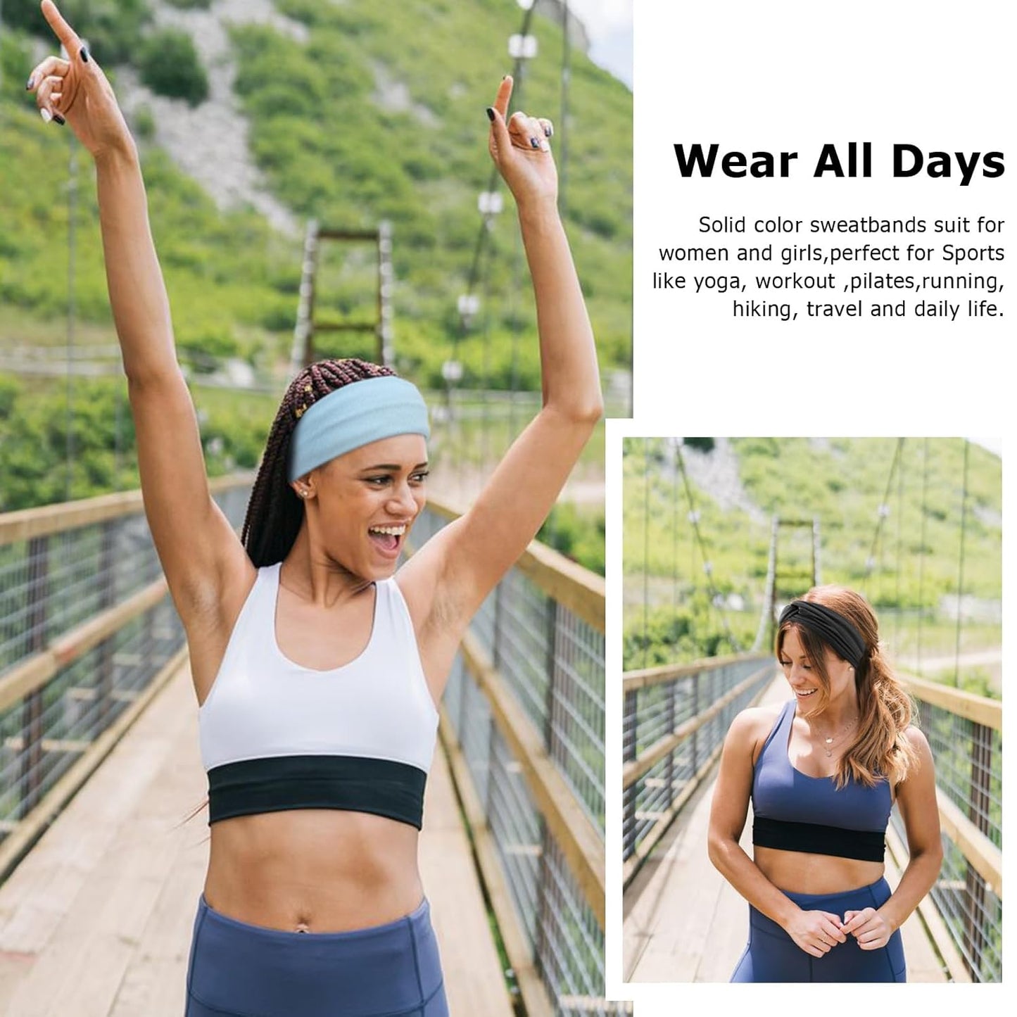 DRESHOW 4 Pack Turban Headbands for Women Wide Vintage Head Wraps Knotted Cute Hair Band Accessories