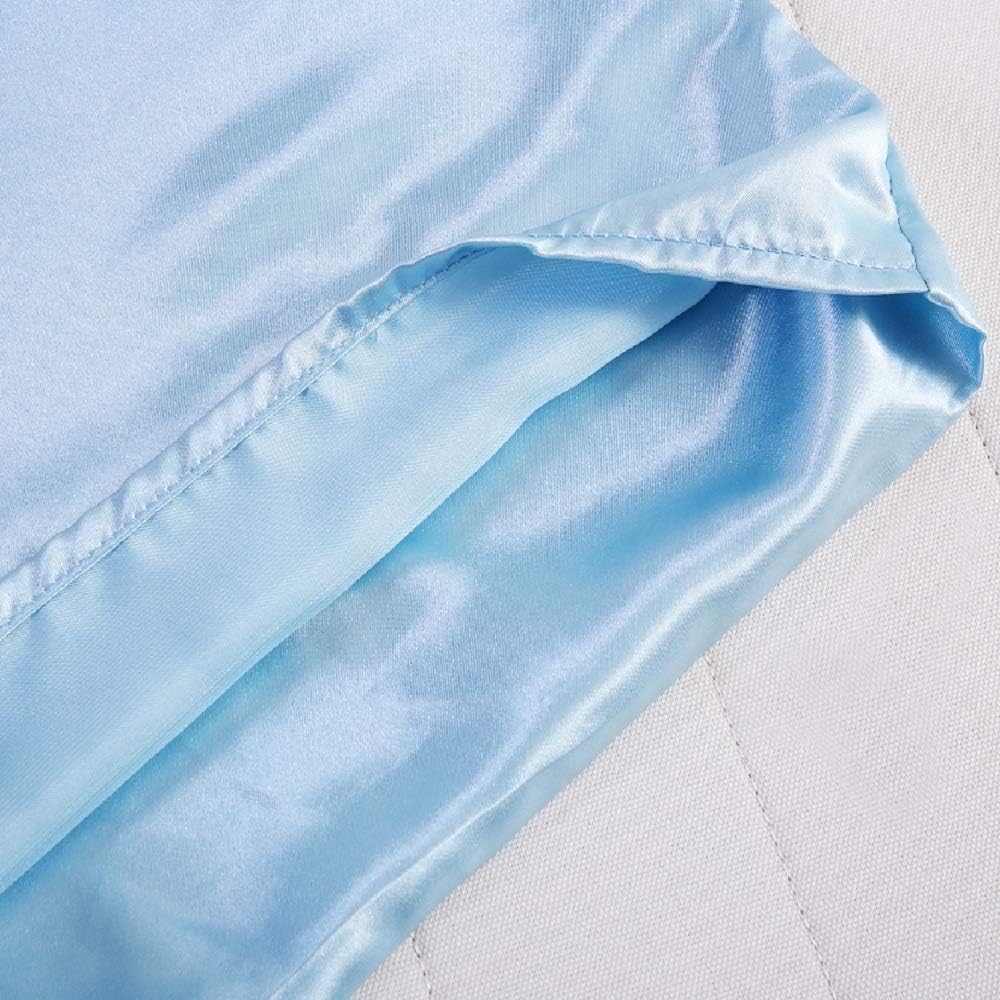 Silky Satin Toddler Pillowcases Set of 2, Super Soft Travel Pillow Covers, Small Kids Pillow Cases with Envelope Closure, 13"x 18", Light Blue